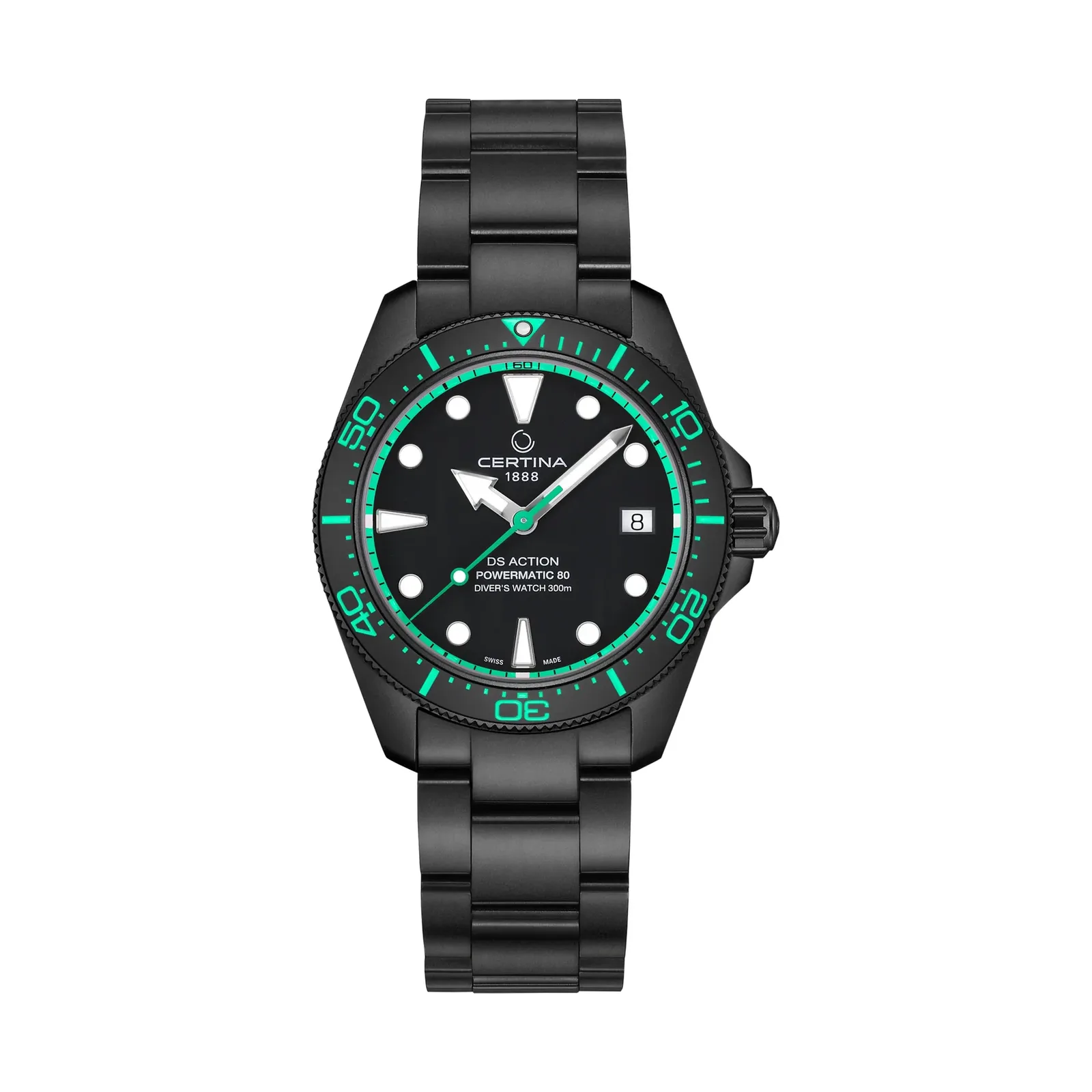 Certina DS Action Diver 38 mm Automatik Grün Herrenuhr C048.807.33.051.01