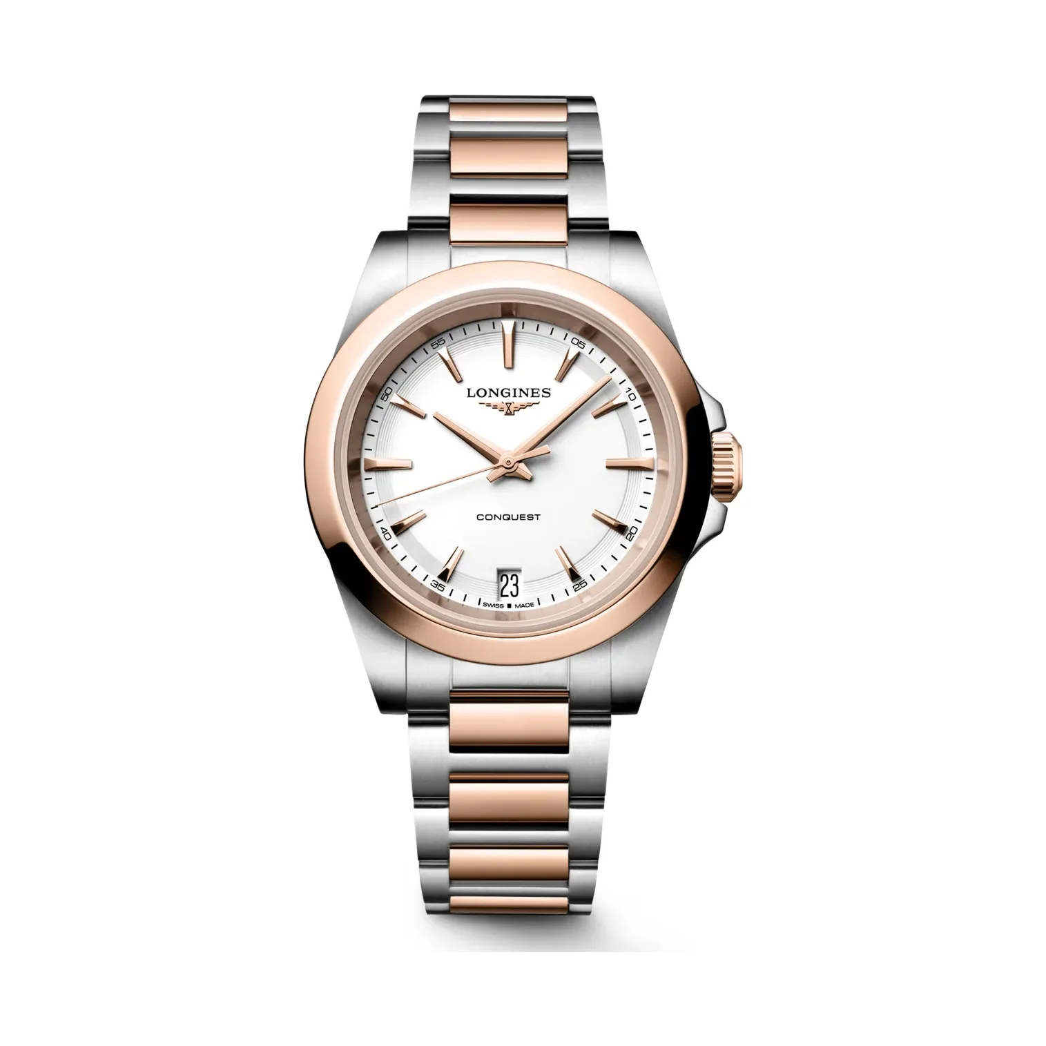 Longines Conquest Weiß Edelstahlband 34 mm Damenuhr L3.460.3.18.7