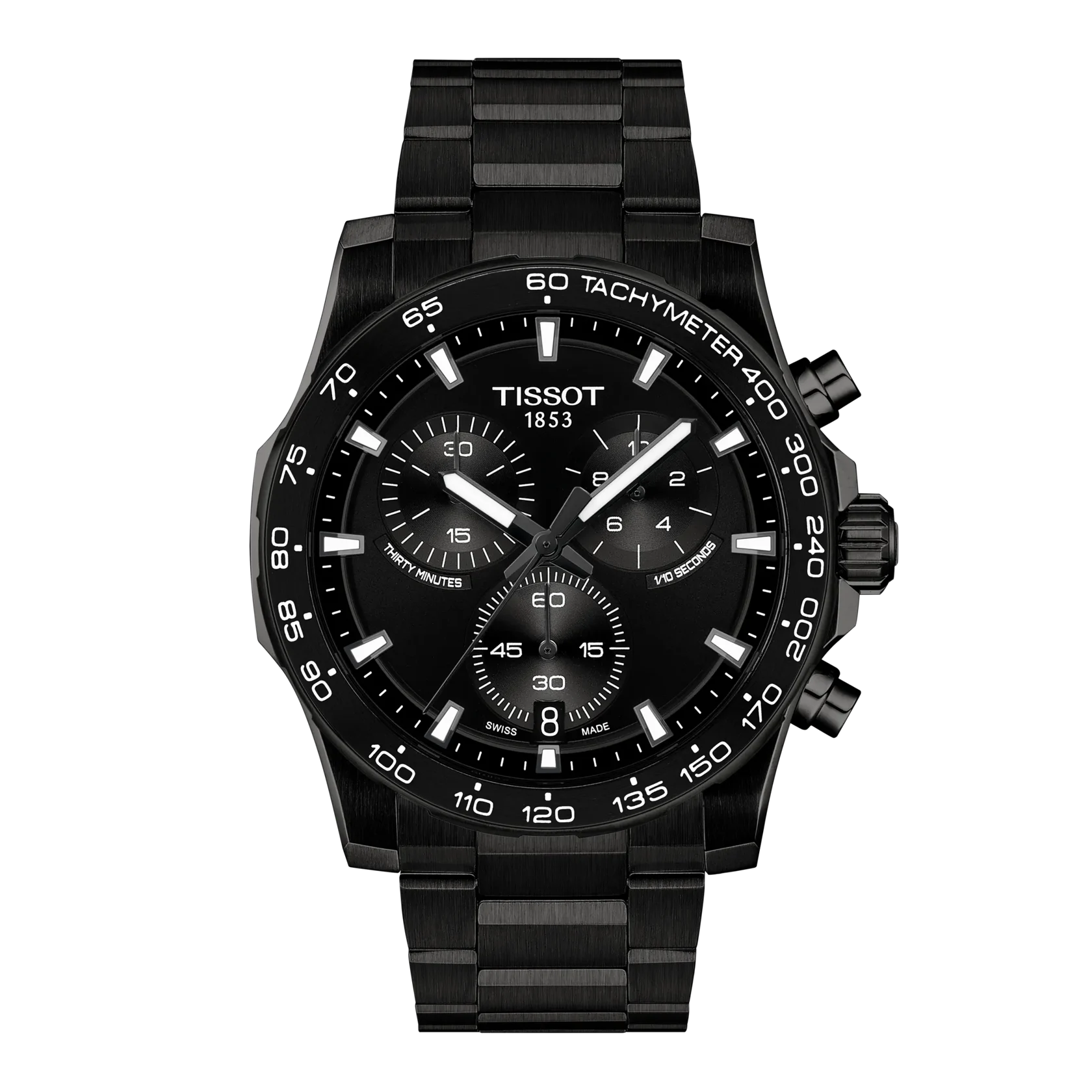 Tissot Supersport Chrono 42mm, Quarzwerk, Edelstahl, Butterfly-Faltschließe mit Drückern Herrenuhr T125.417.33.051.00