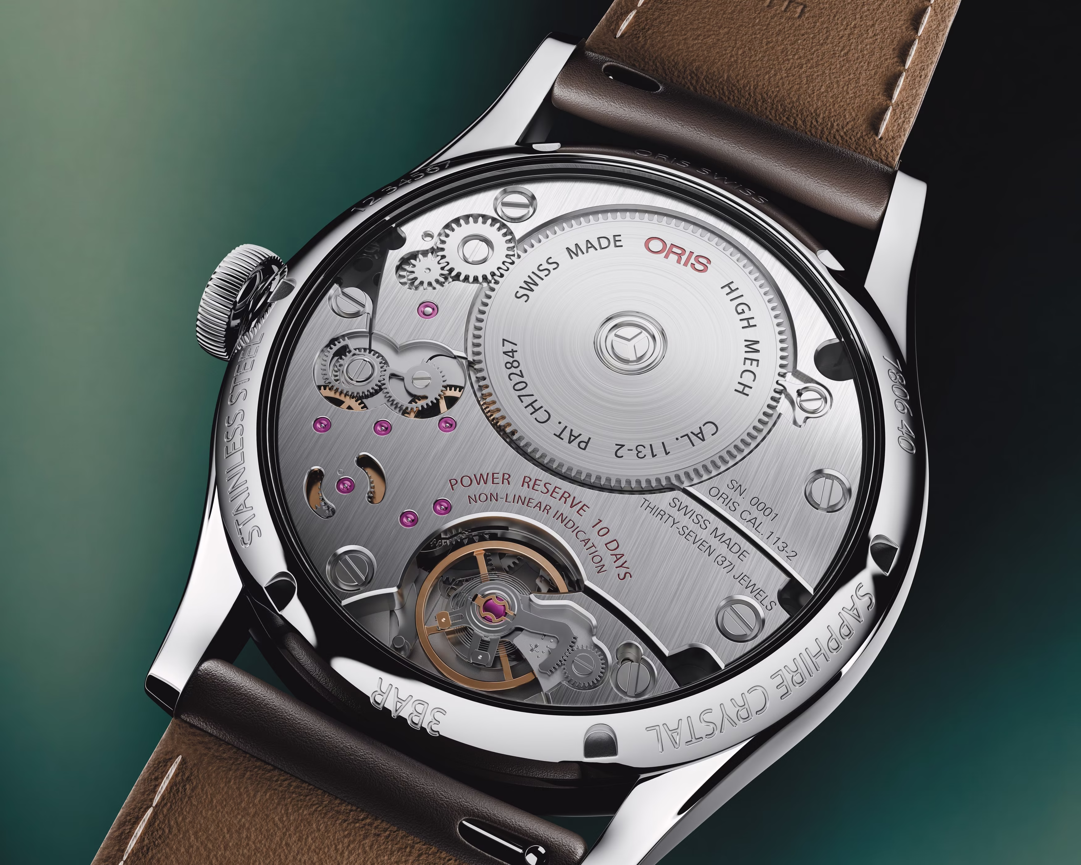 Oris Artelier Calibre 113 43mm Lederband  Weiß Herrenuhr 01 113 7806 4051-07 5 22 96FC