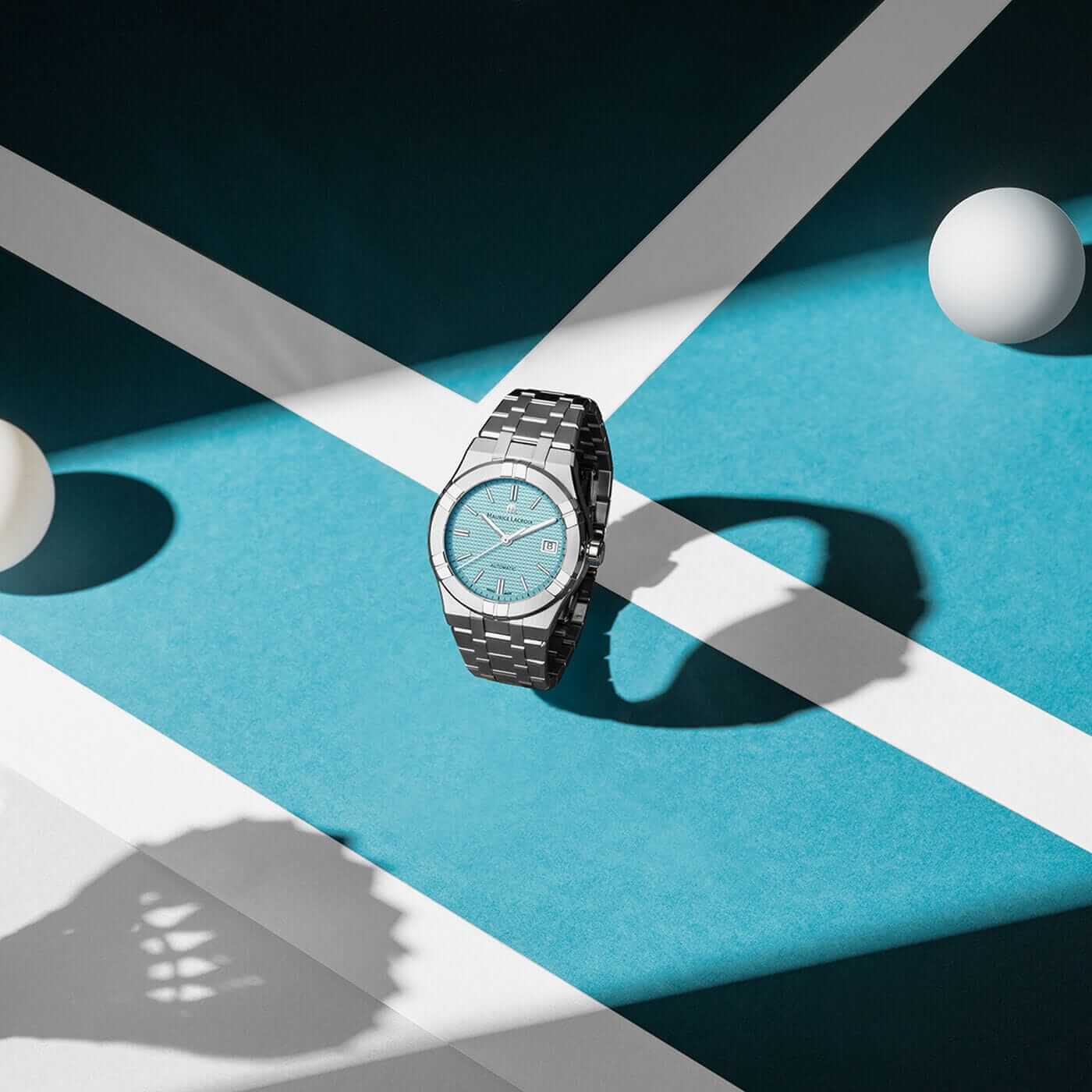 Maurice Lacroix Aikon Automatic Eisblau Herrenuhr inkl. Zusatzband AI6007-SS00F-431-C