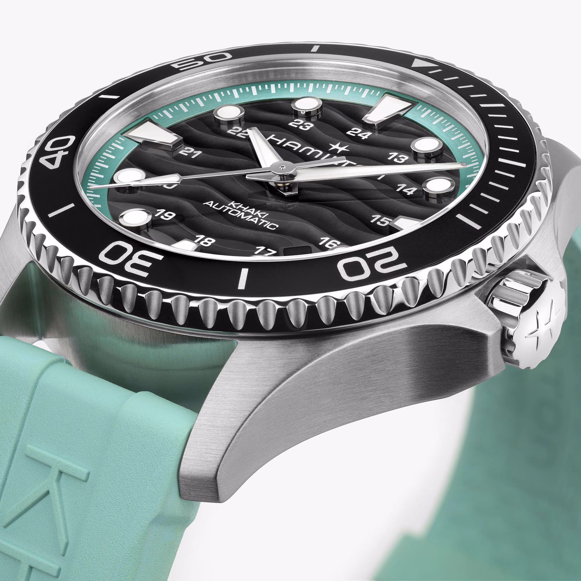 Hamilton Khaki Navy Scuba 40 mm, Türkis, Limited Edition Herrenuhr H82415331