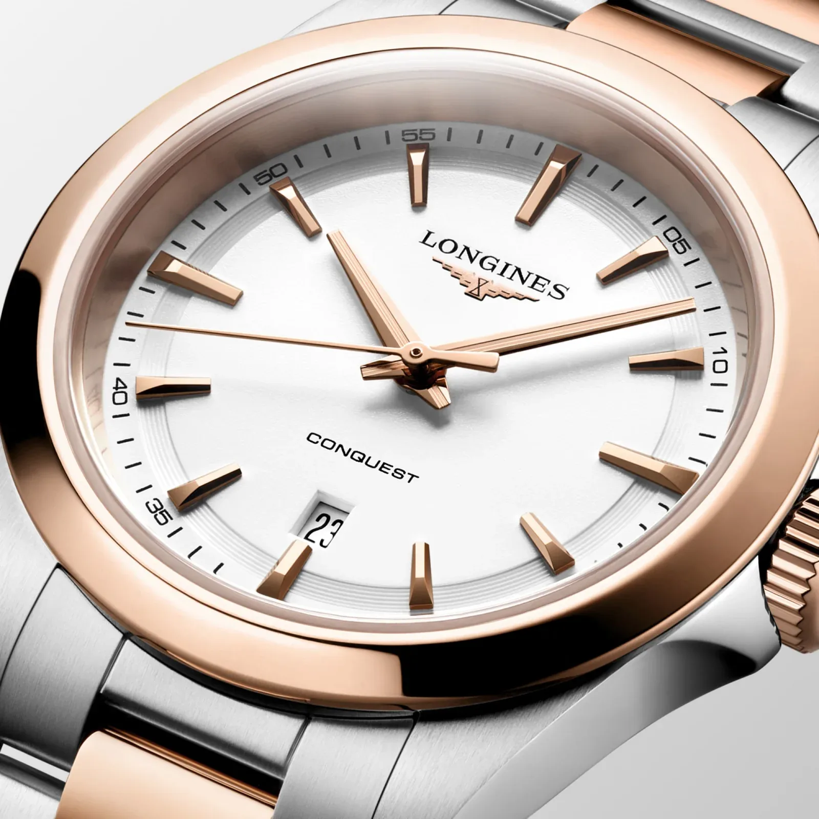 Longines Conquest Weiß Edelstahlband 30 mm Damenuhr L3.350.3.18.7