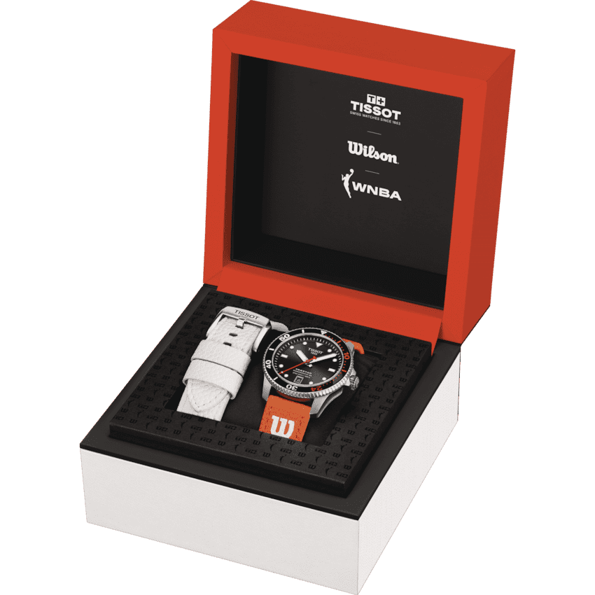 Tissot Seastar Wilson WNBA  Herrenuhr Set mit weißem Lederarmband T120.807.17.051.00
