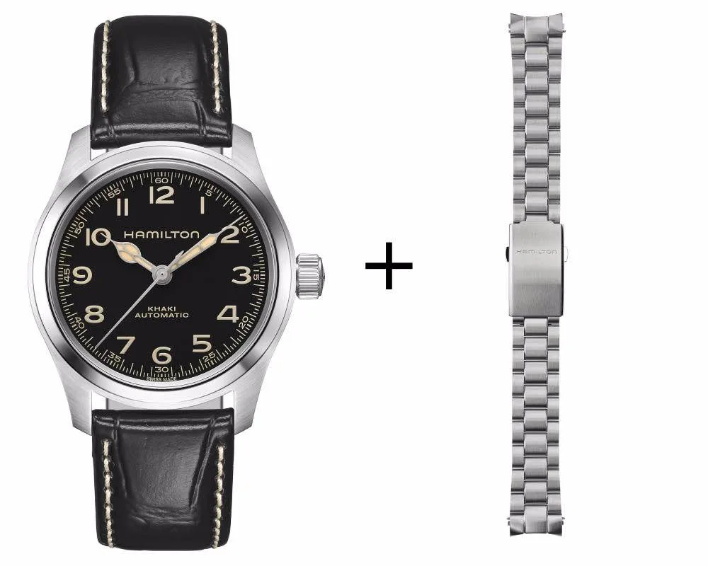 Hamilton Khaki Field Murph Automatik Herrenuhr H70405730 Set mit Edelstahl Band