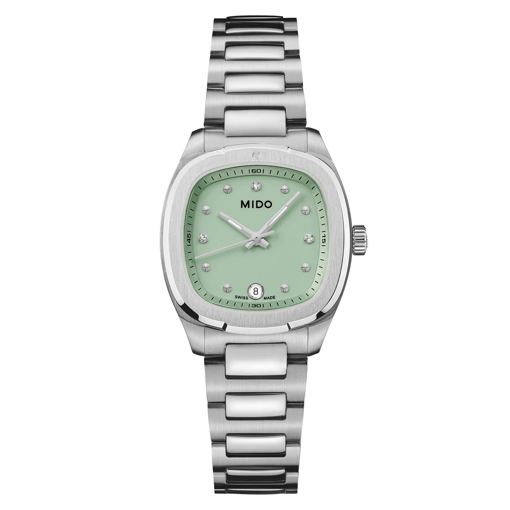 Mido Multifort TV 28 Quartz Grün mit Diamanten Damenuhr M049.110.11.096.00