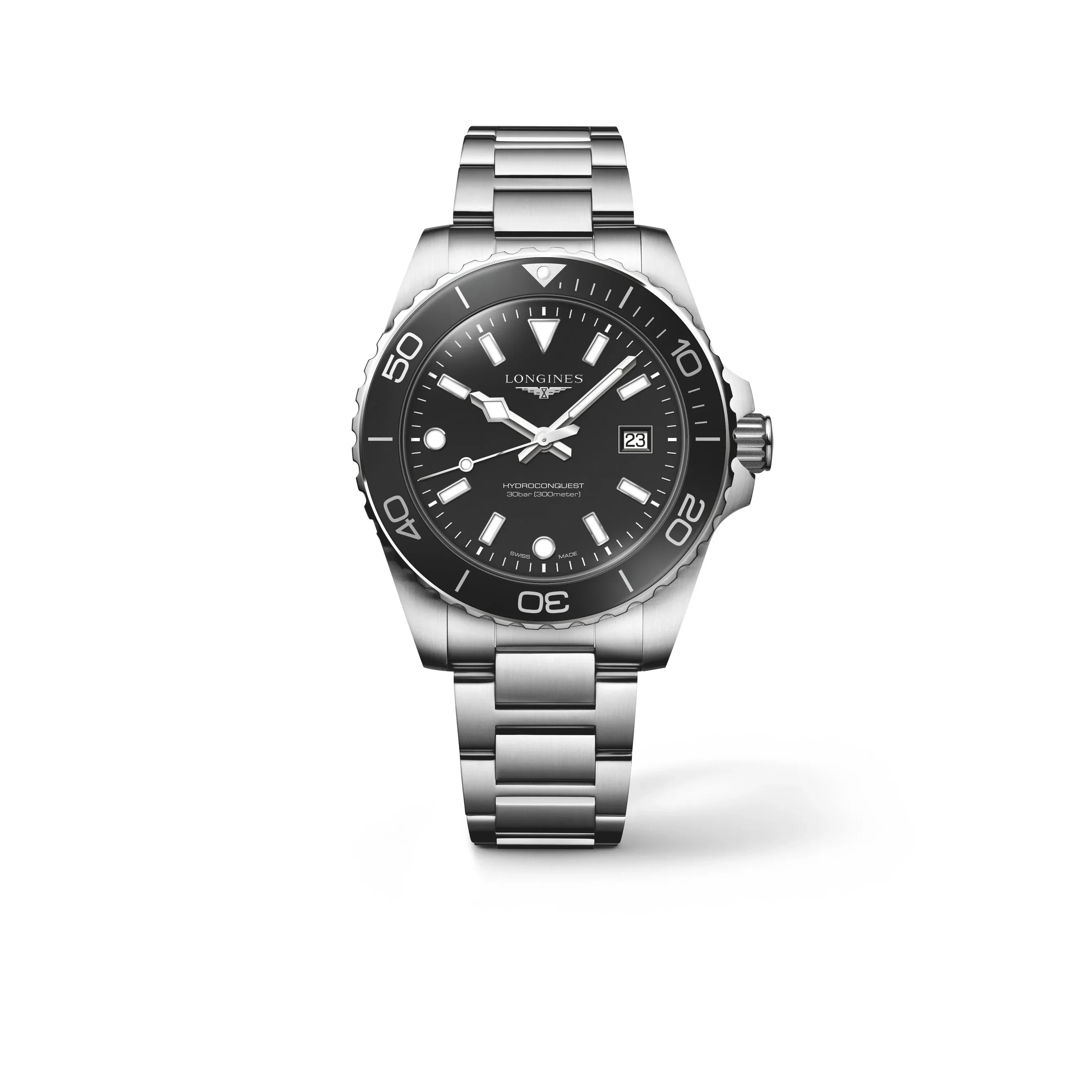 Longines Hydroconquest 42mm schwarz Quarz Herrenuhr L3.769.4.56.6