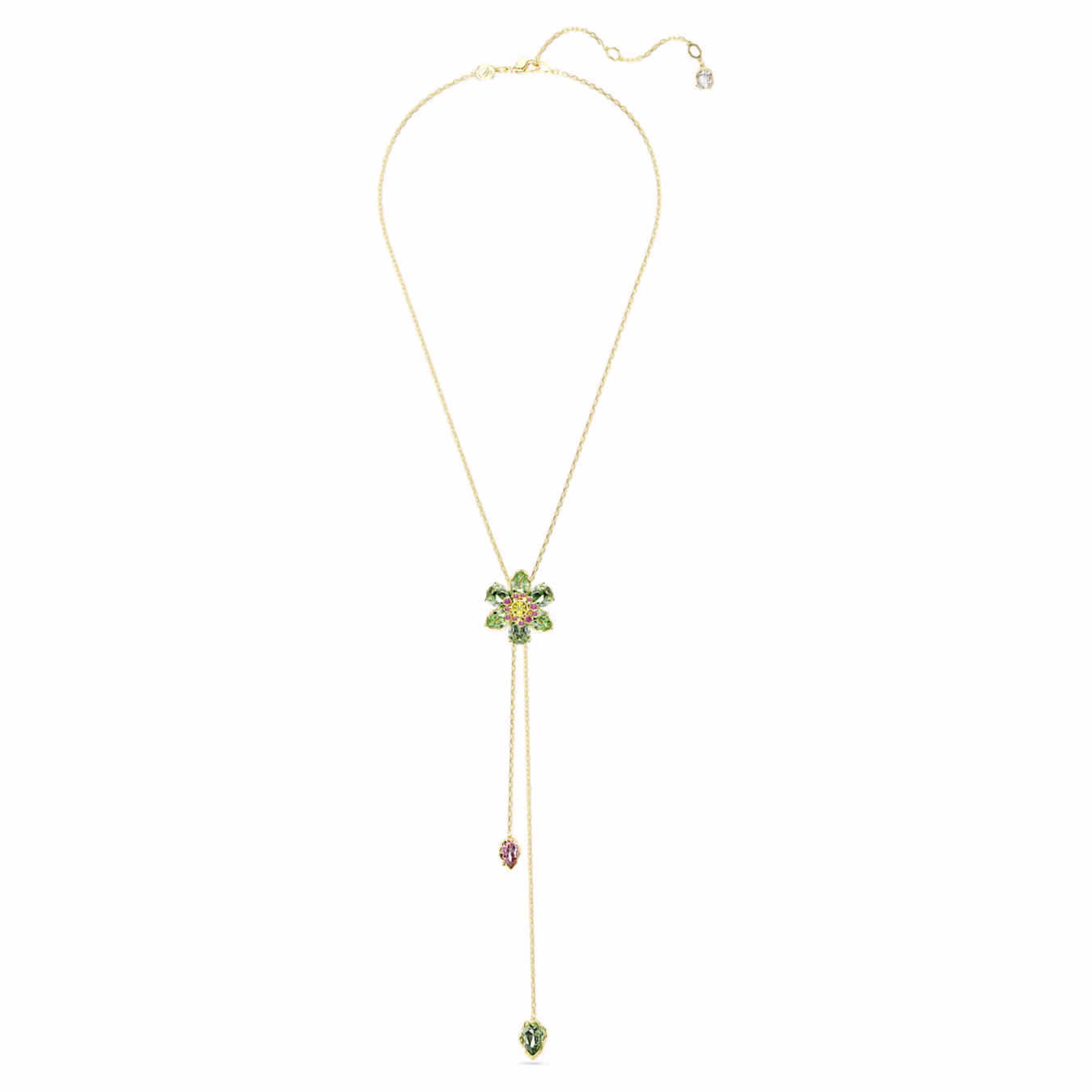 Swarovski  Idyllia Y-Anhänger Verschiedene Schliffe, Blume, Mehrfarbig, 18k vergoldet