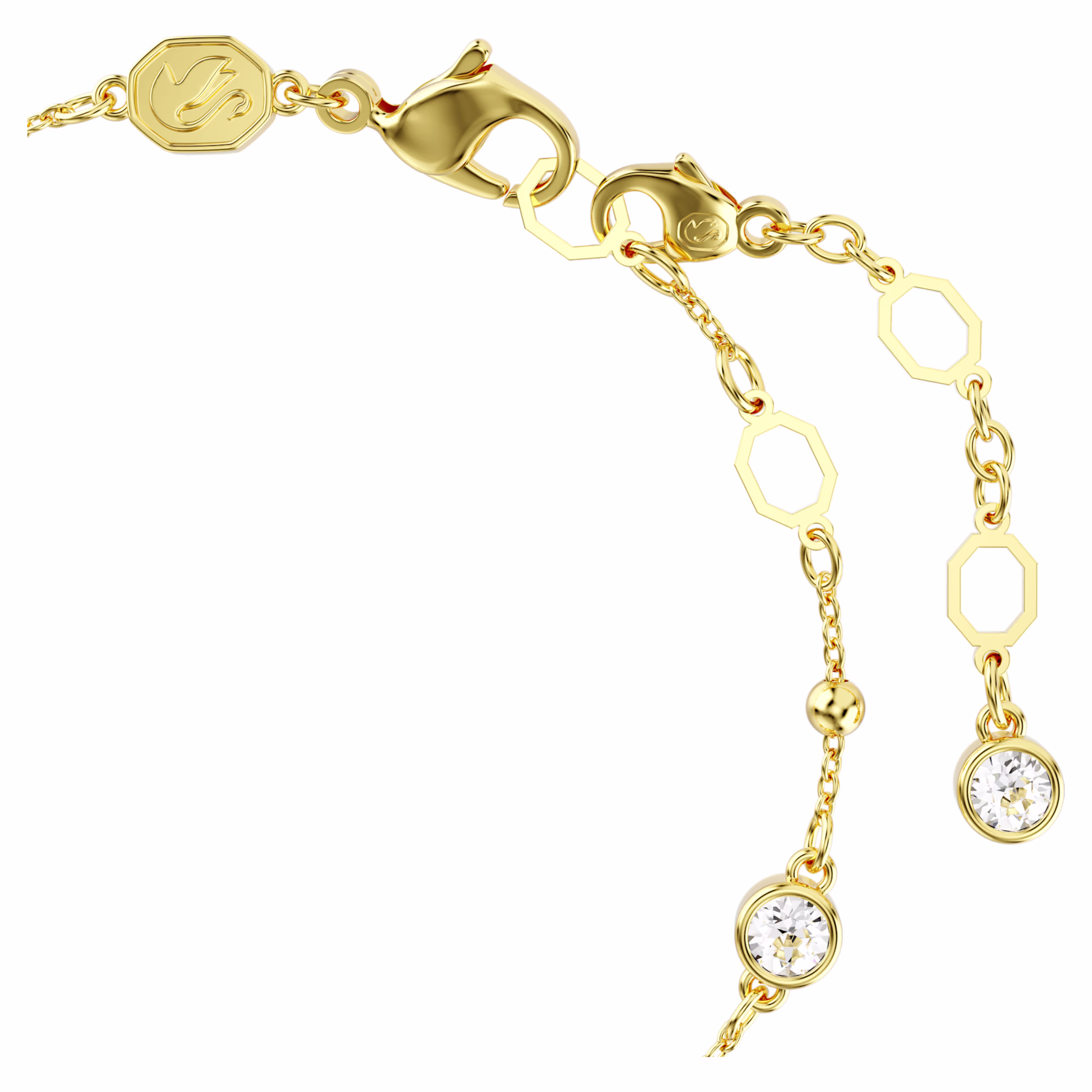 Swarovski Imber Armband Rundschliff, Verstreutes Design, Weiß, 18k vergoldet
