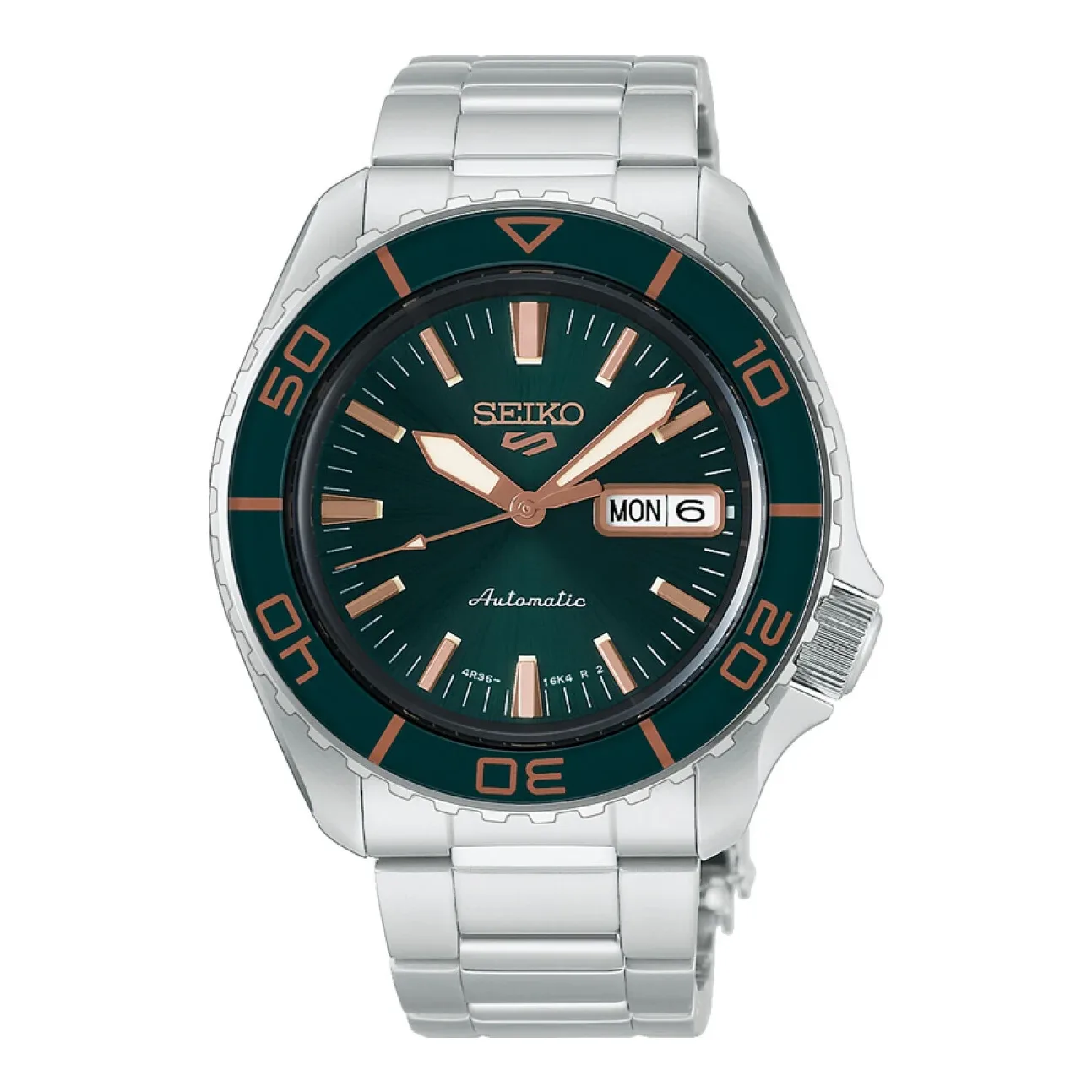 Seiko 5 Sports SKX Automatik 42 mm Edelstahlband Grün Herrenuhr HDB005K1