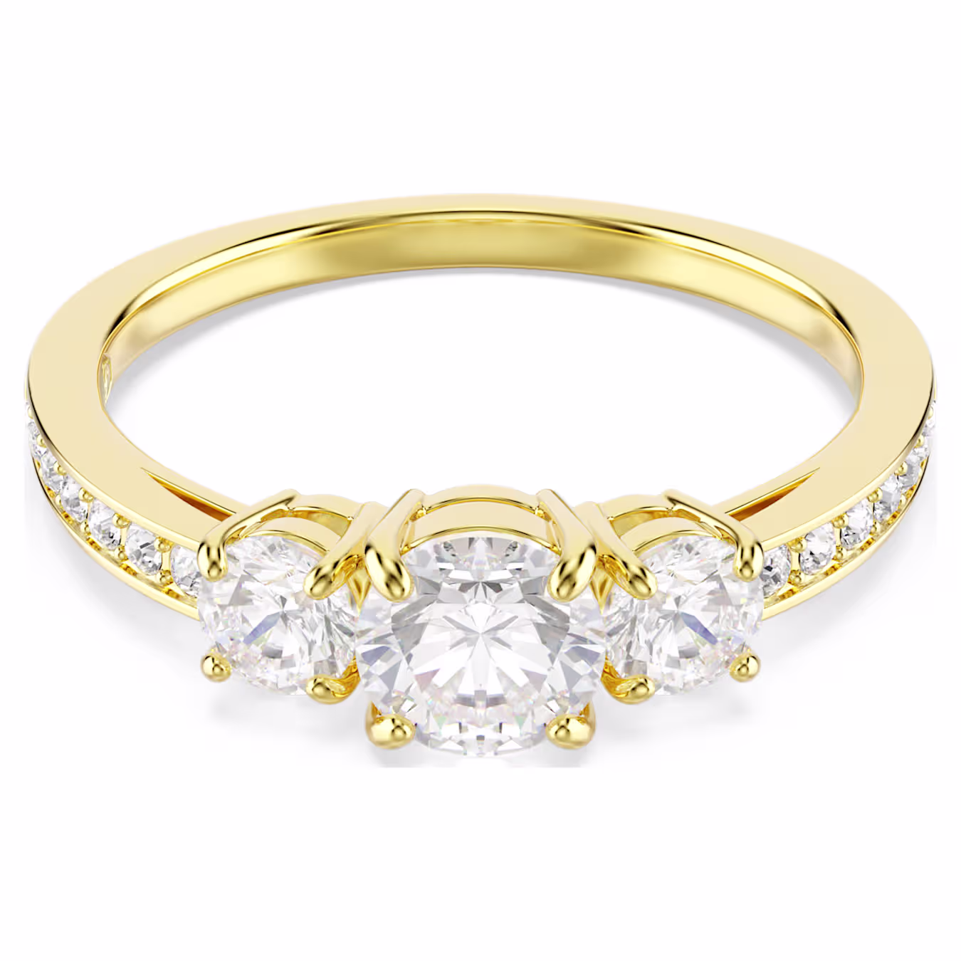 Swarovski  Stilla Attract Ring Rundschliff, Weiß, 18k vergoldet