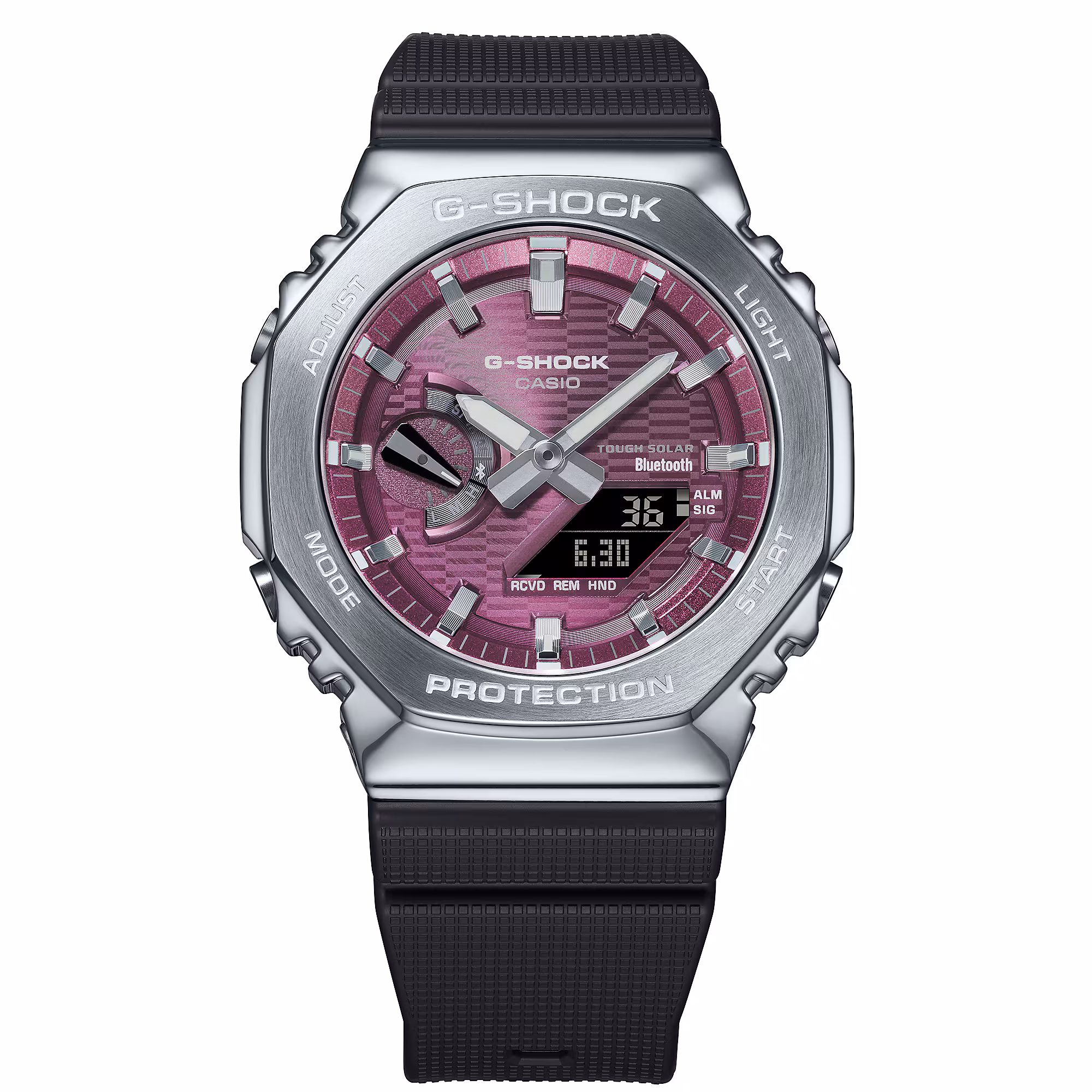 G-Shock G-Steel Protection Classic, Rosa, Solar, 44mm Herrenuhr GBM-2100A-4BER