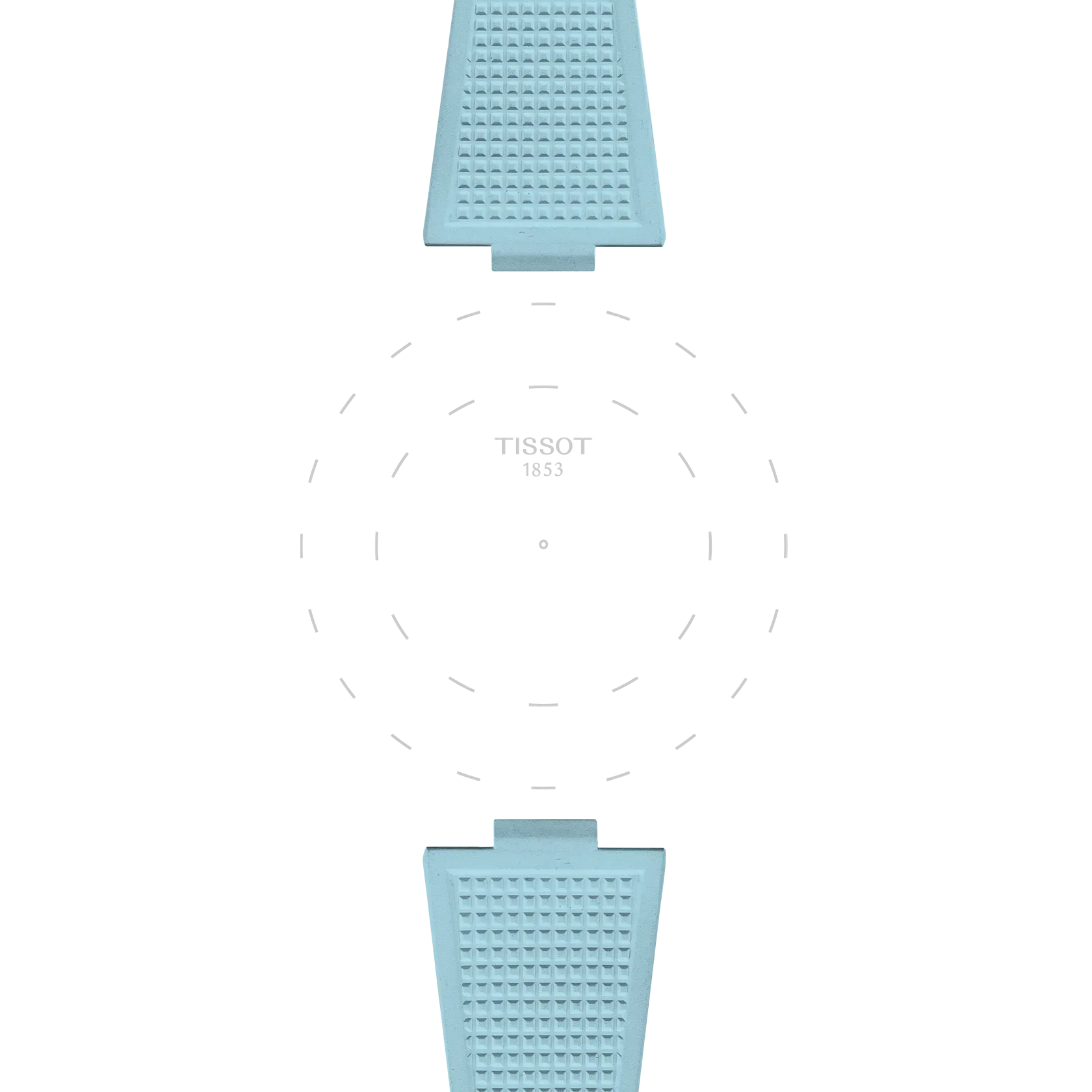 Tissot Ersatzarmband Kautschuk blau 12 mm, für PRX T852.050.985