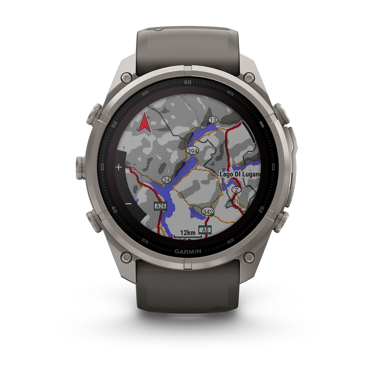 Garmin fēnix® 9 Pro inReach® Solar - 51 mm MIP Sapphire Titan mit Silikon-Armband Kieselgrau/Silbergrau 010-04339-01