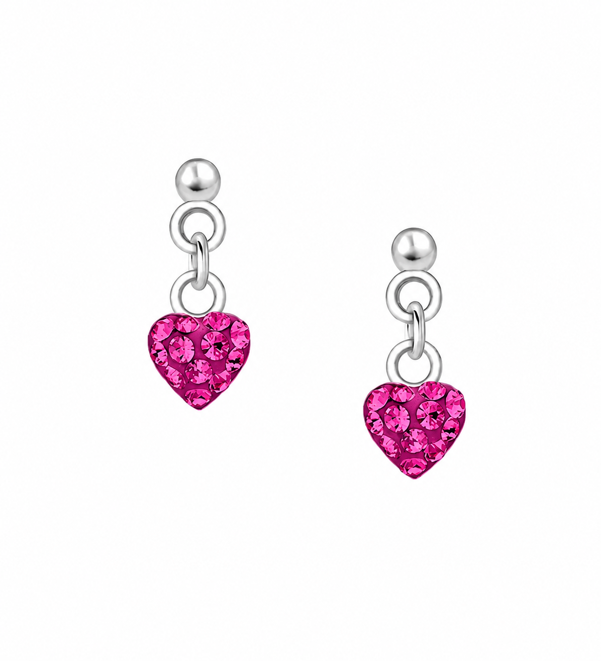 Herz Ohrringe 925/- Silber Pink