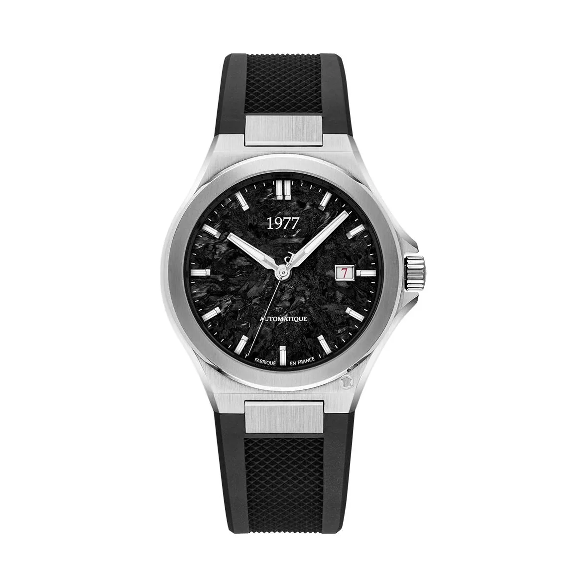 1977 Arsène Carbone Forgé Limited Edition Automatik 41 mm Kautschukband FKM Herrenuhr 1977P21133