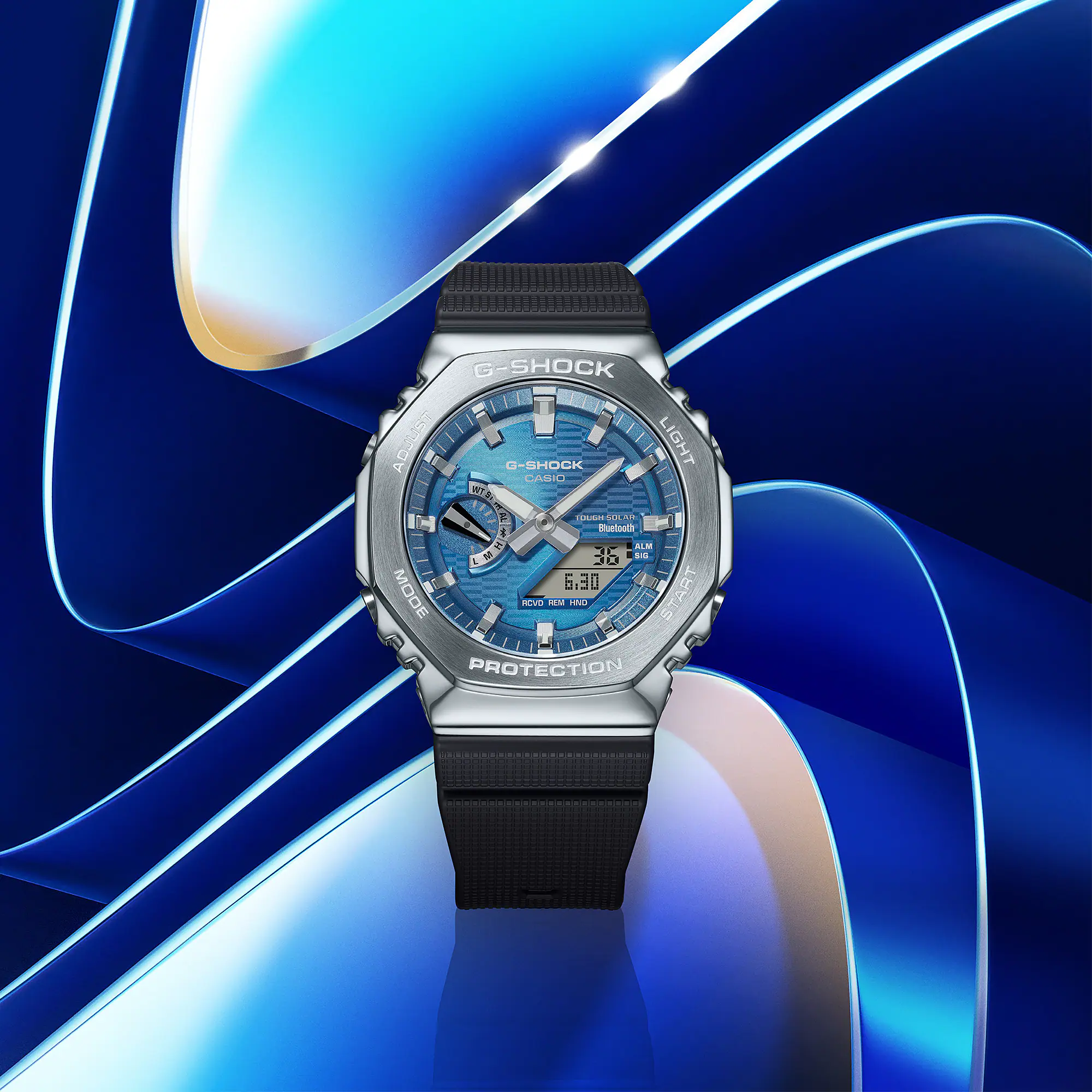 G-Shock G-Steel Protection Classic, Silikonband, Solar, 44mm Herrenuhr GBM-2100A-2BER