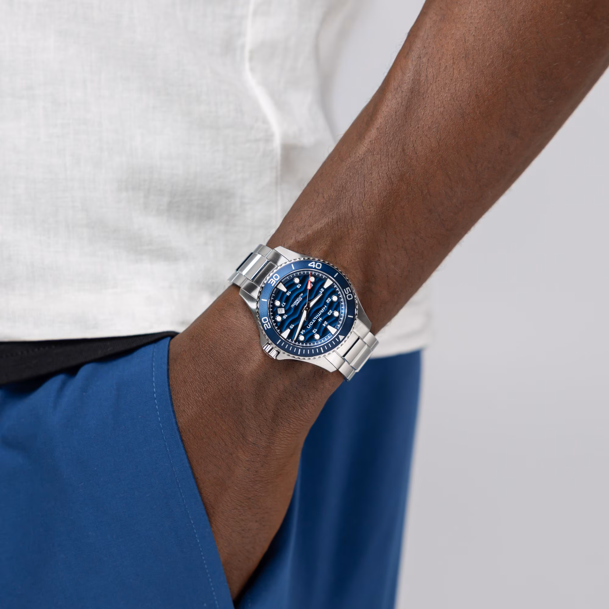 Hamilton Khaki Navy Scuba Auto 40 mm, Blau, 80 Stunden Gangreserve Herrenuhr H82425140