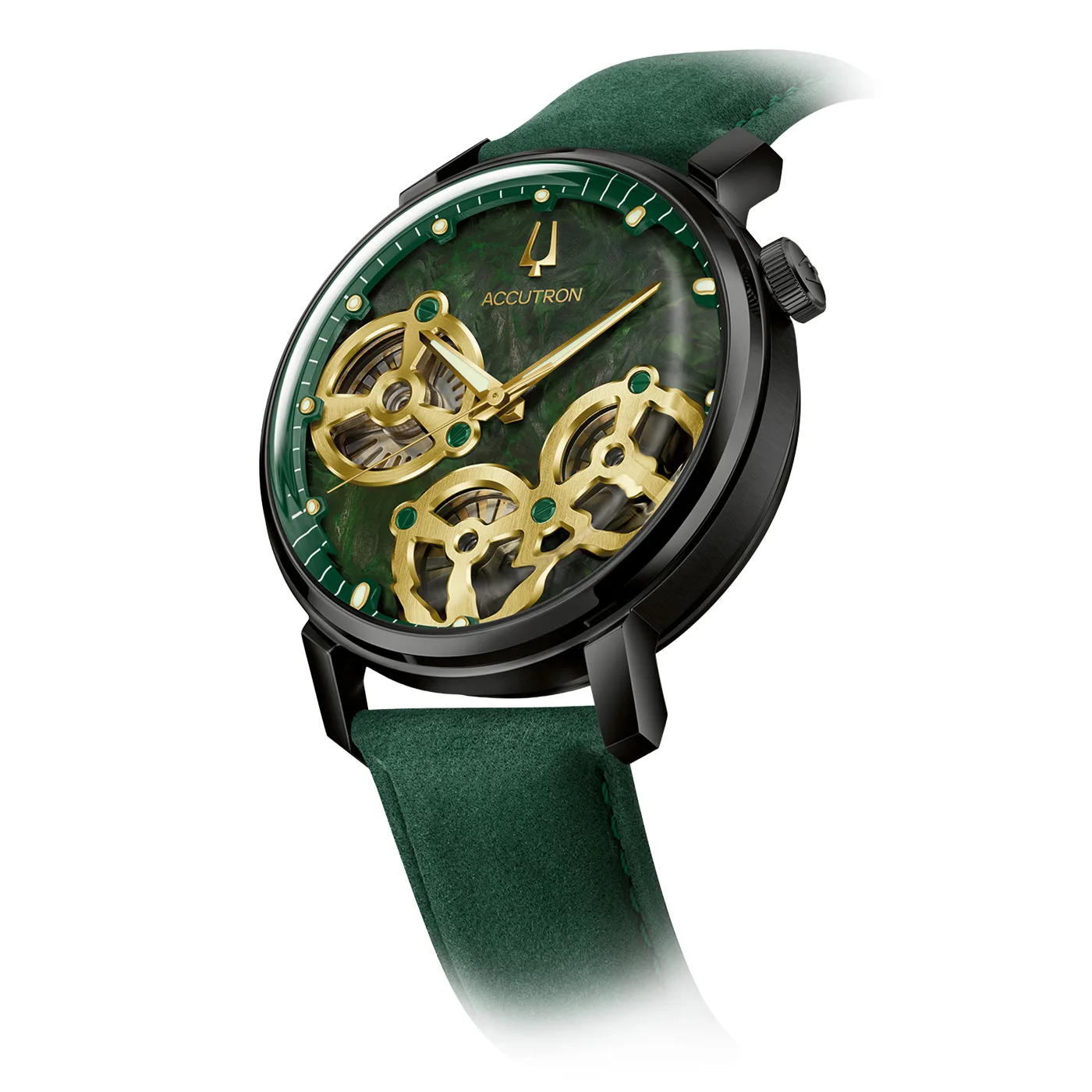 Bulova Accutron Spaceview Evolution Forged Carbon Grün Herrenuhr 28A210