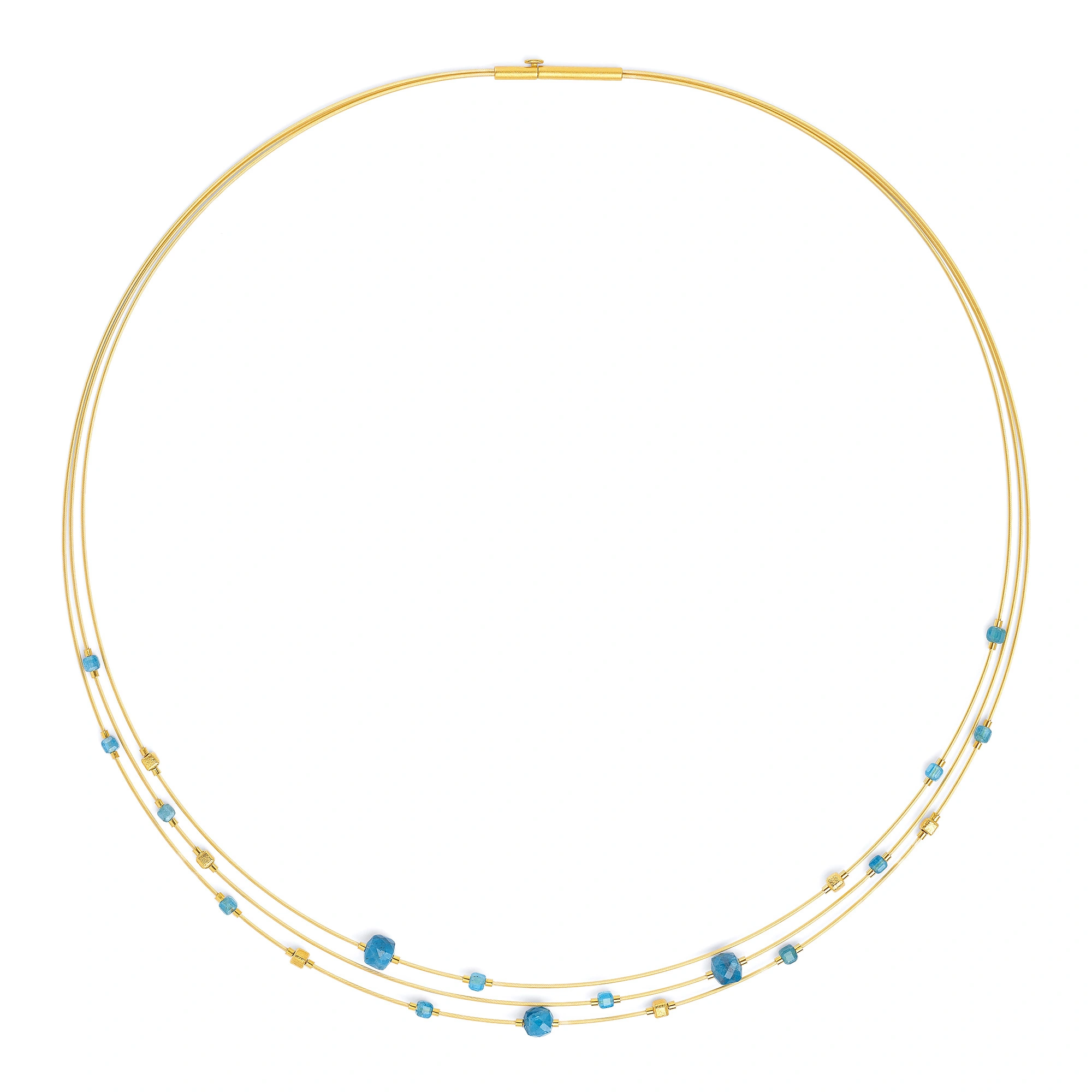 Bernd Wolf Kette Cubetinos Designlinie Cubes, Apatit, 24-Karat-goldplattiert