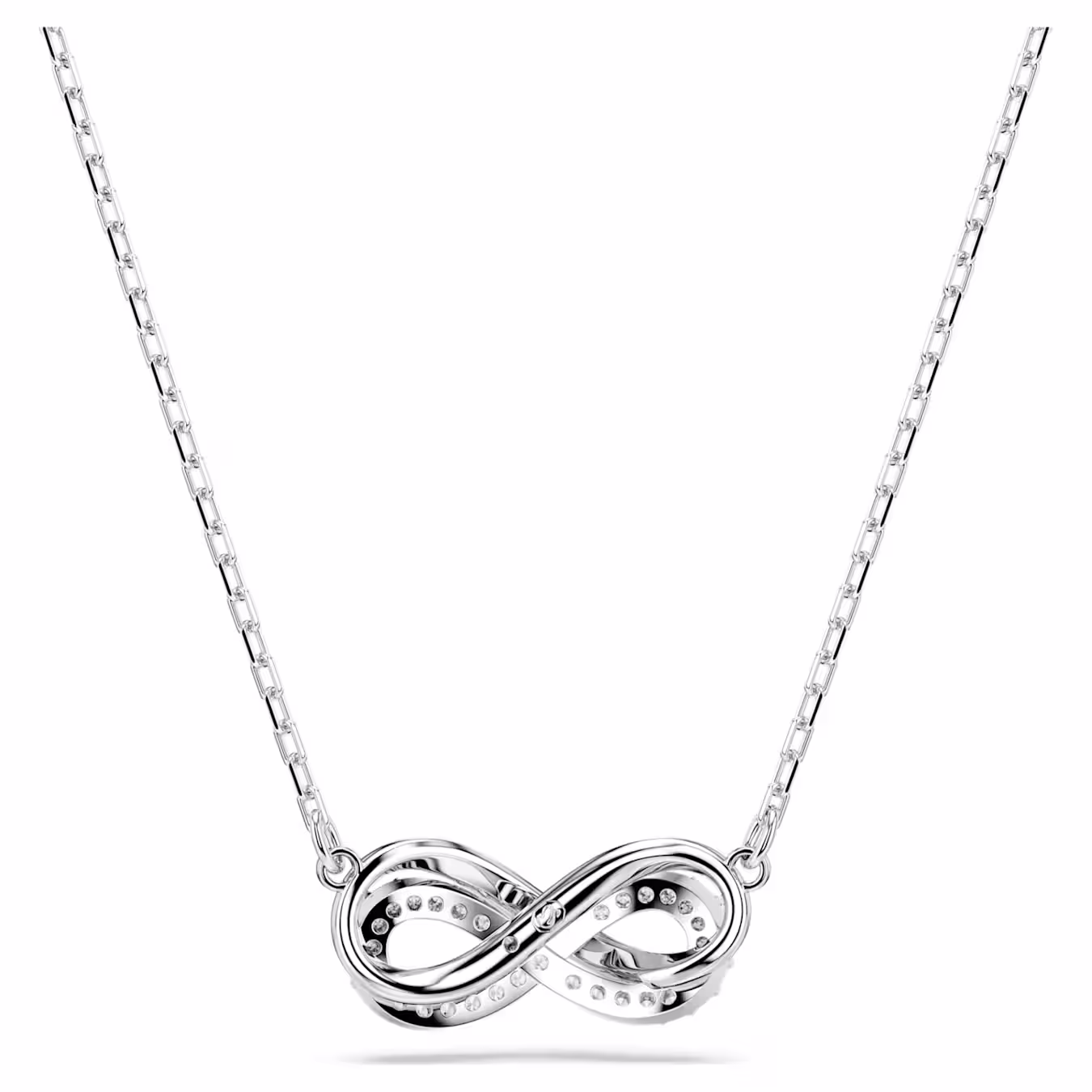 Swarovski  Hyperbola Kette Pavé, Unendlichkeit, Weiß, Rhodiniert