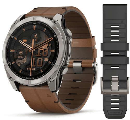 Garmin fēnix® 8 - 51 mm AMOLED Sapphire Graphit/Carbongrau Titan inklusive Ersatzarmband 010-02905-40