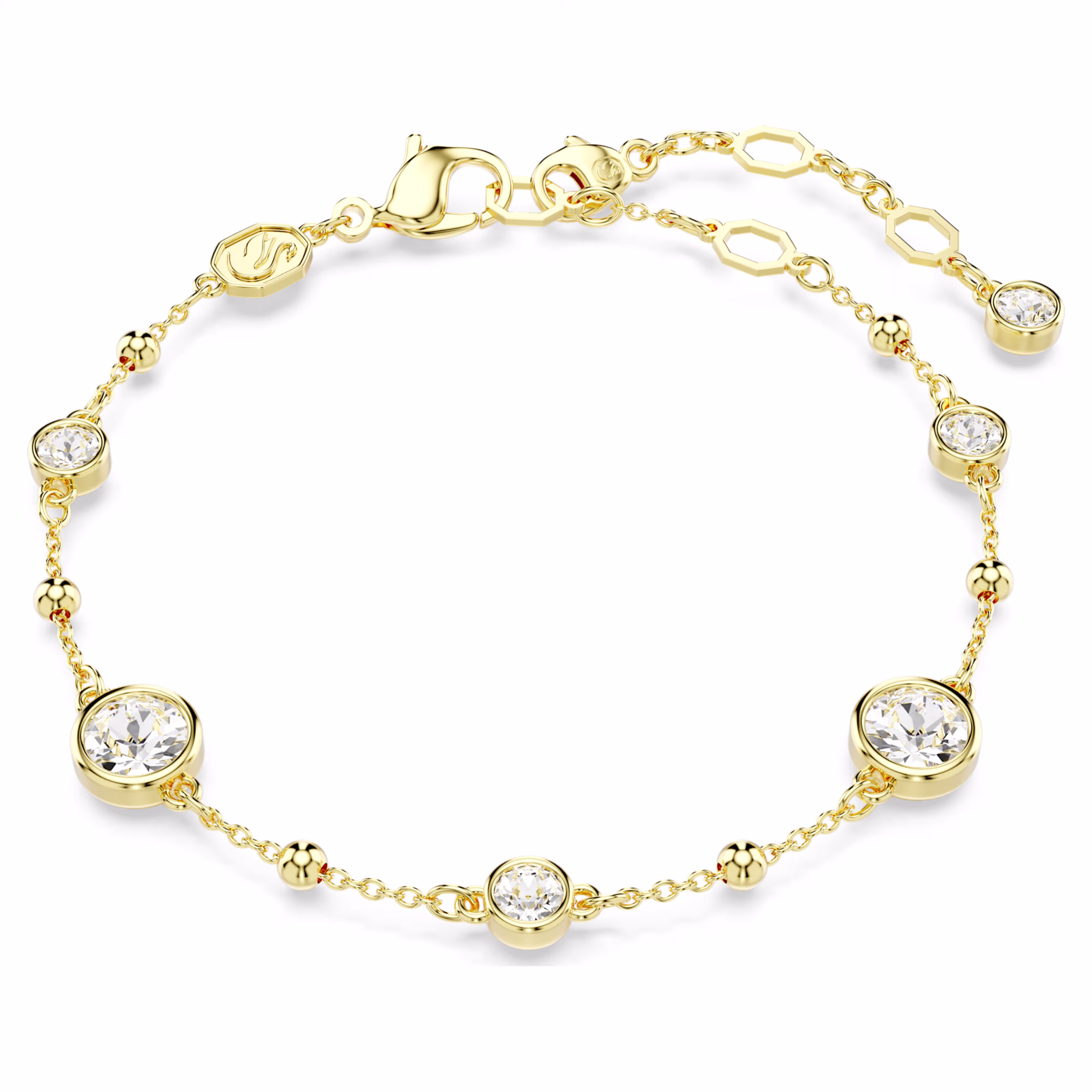 Swarovski Imber Armband Rundschliff, Verstreutes Design, Weiß, 18k vergoldet