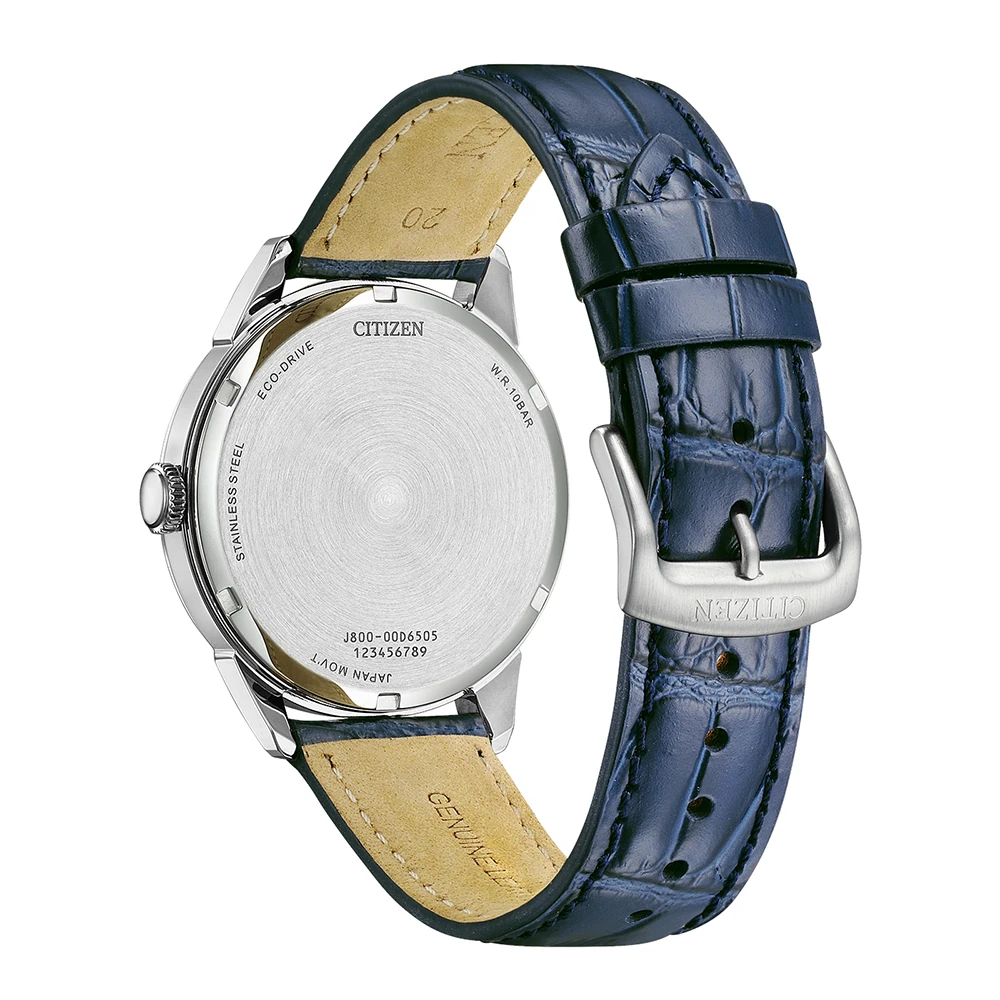 Citizen Eco-Drive Classic Day-Date Leder Blau, 40.5mm Herrenuhr AW0151-00LC