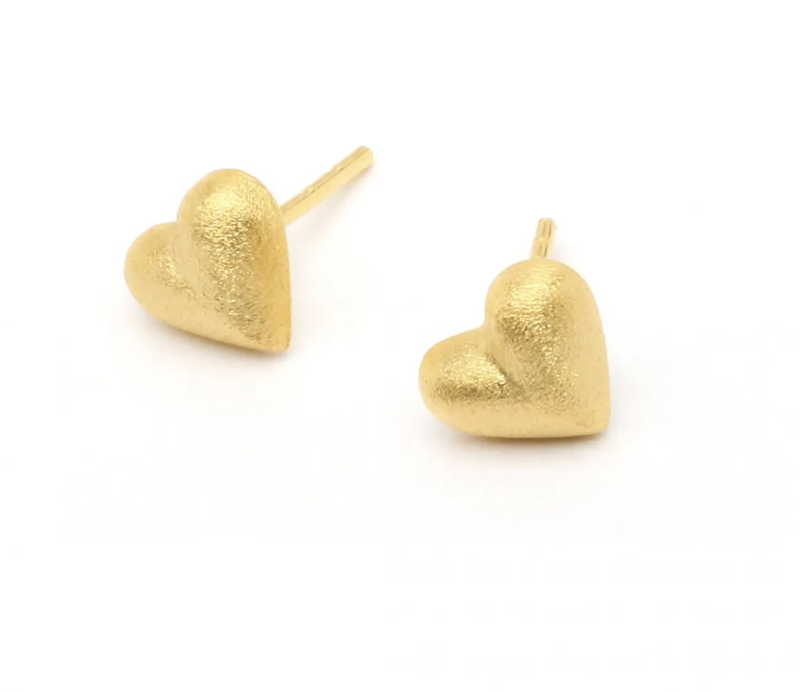 Bernd Wolf Stecker Herz Designlinie Hearts, 8mm, 24-Karat-goldplattiert