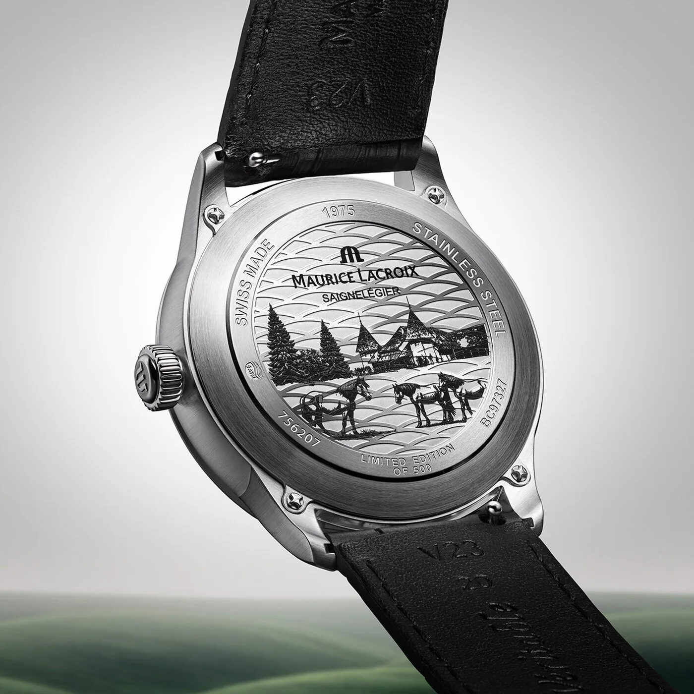 Maurice Lacroix 1975 Legacy 39 mm Automatik Lederarmband Herrenuhr 756207-SS001-130-2