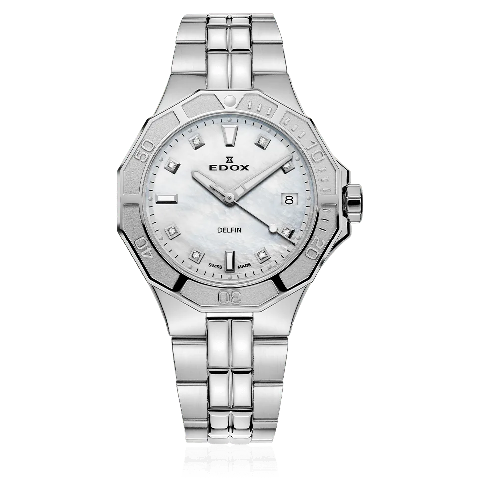 Edox Delfin Diver Date Lady Damenuhr 53020 3M NADN