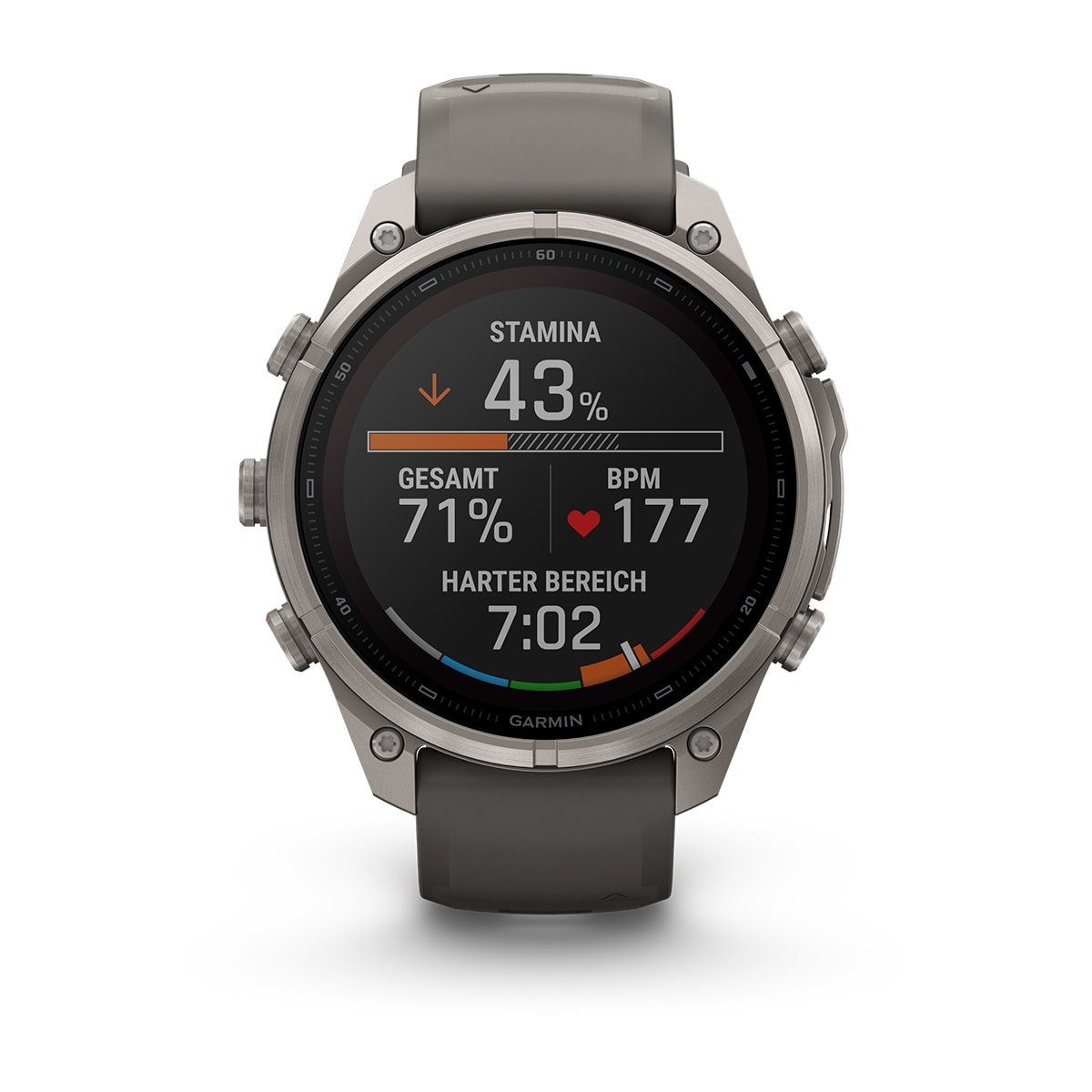 Garmin fēnix® 9 Pro inReach® Solar - 47 mm MIP Sapphire Titan mit Silikon-Armband Kieselgrau/Silbergrau 010-04338-01