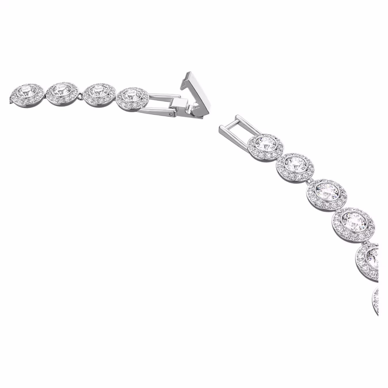 Swarovski Una Angelic Halskette Rundschliff, Mittel, Weiß, Rhodiniert