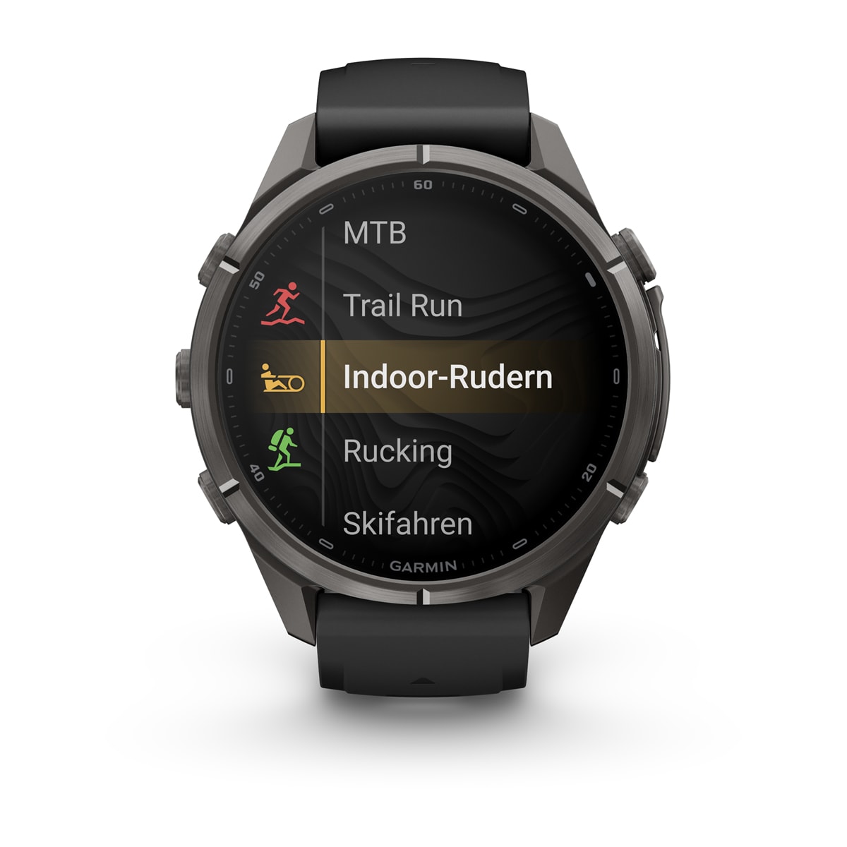 Garmin fēnix® 9 Pro inReach® - 43 mm AMOLED Sapphire Carbongrau DLC Titan mit Silikon-Armband Schwarz/Kieselgrau 010-04335-11