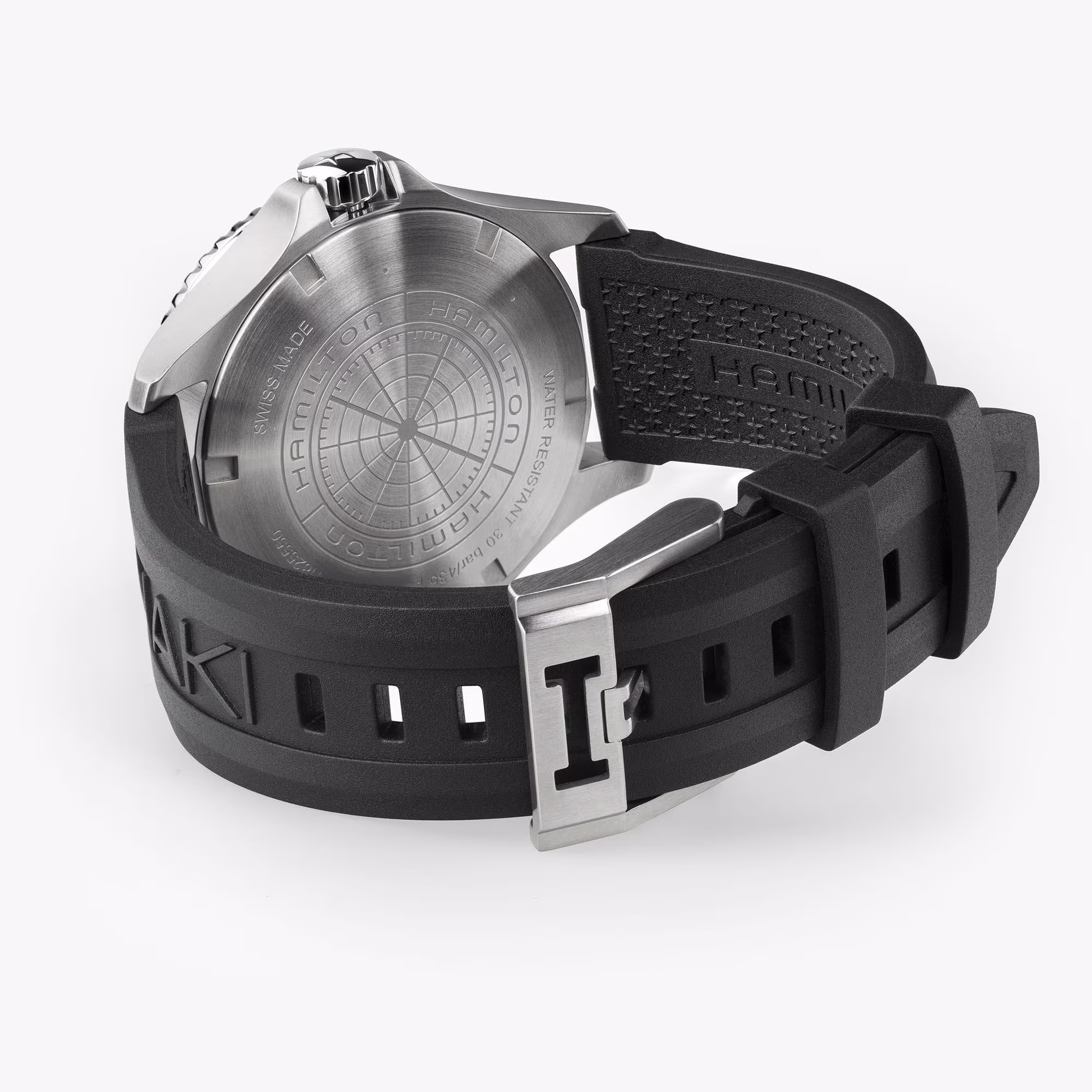 Hamilton KHAKI NAVY SCUBA AUTO GMT Schwarz Kautschukband 43 MM Herrenuhr H82555330