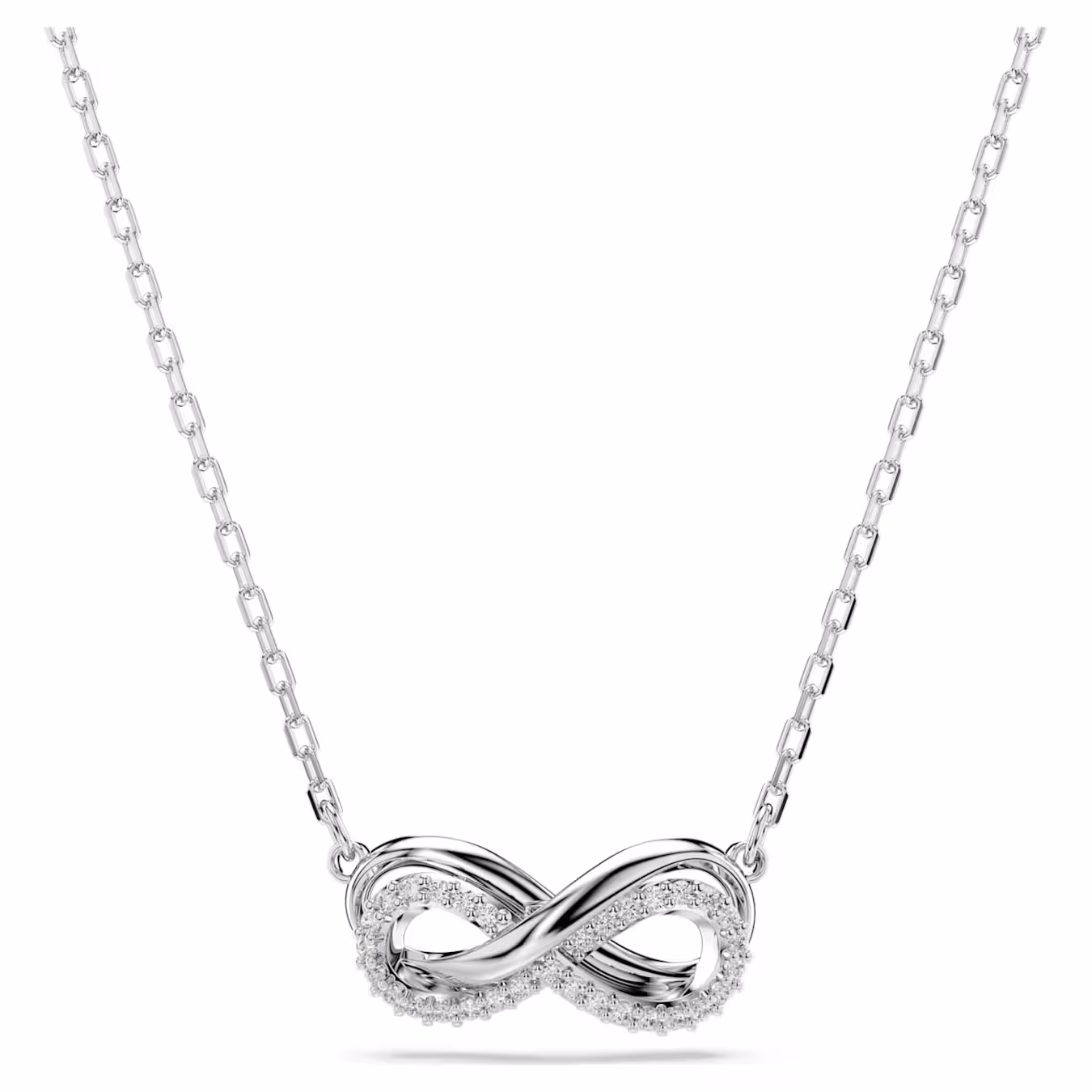 Swarovski  Hyperbola Kette Pavé, Unendlichkeit, Weiß, Rhodiniert