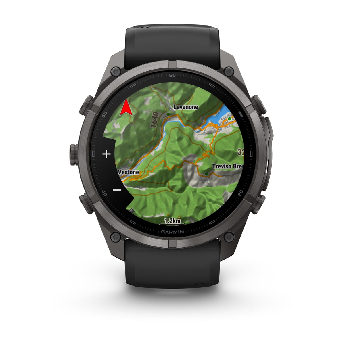 Garmin fēnix® 9 Pro inReach® - 51 mm AMOLED Sapphire Carbongrau DLC Titan mit Silikon-Armband Schwarz/Kieselgrau 010-04337-11