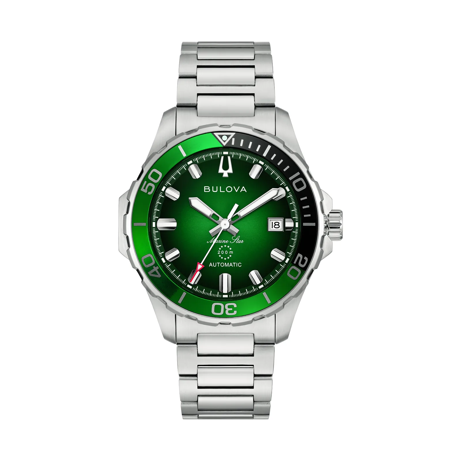 Bulova Marine Star Automatik Grün Edelstahlband Herrenuhr 98B471