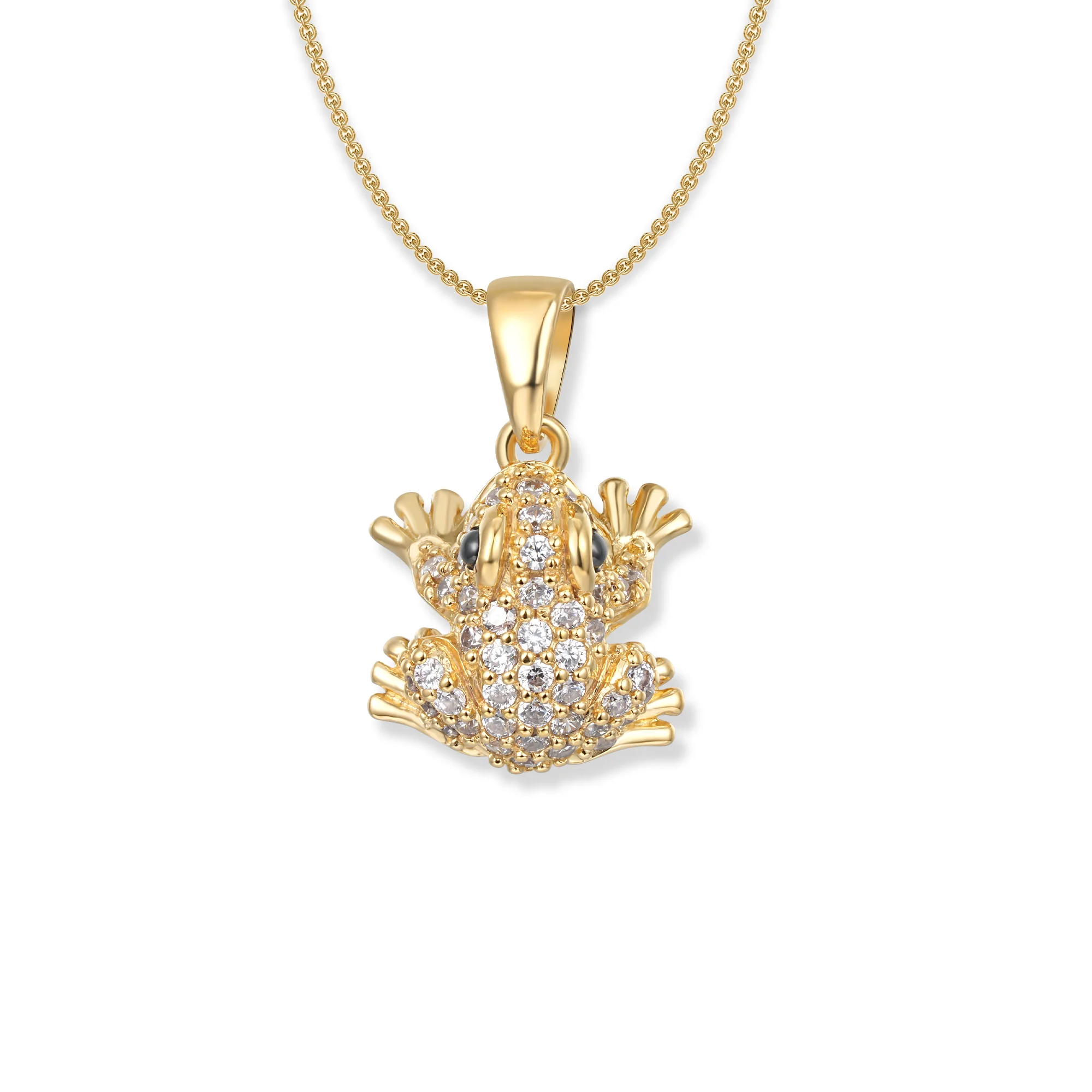 Seinerzeit Anhänger Lex Gold Frosch Halskette, Anhänger mit strahlend weißen Zirkonia
