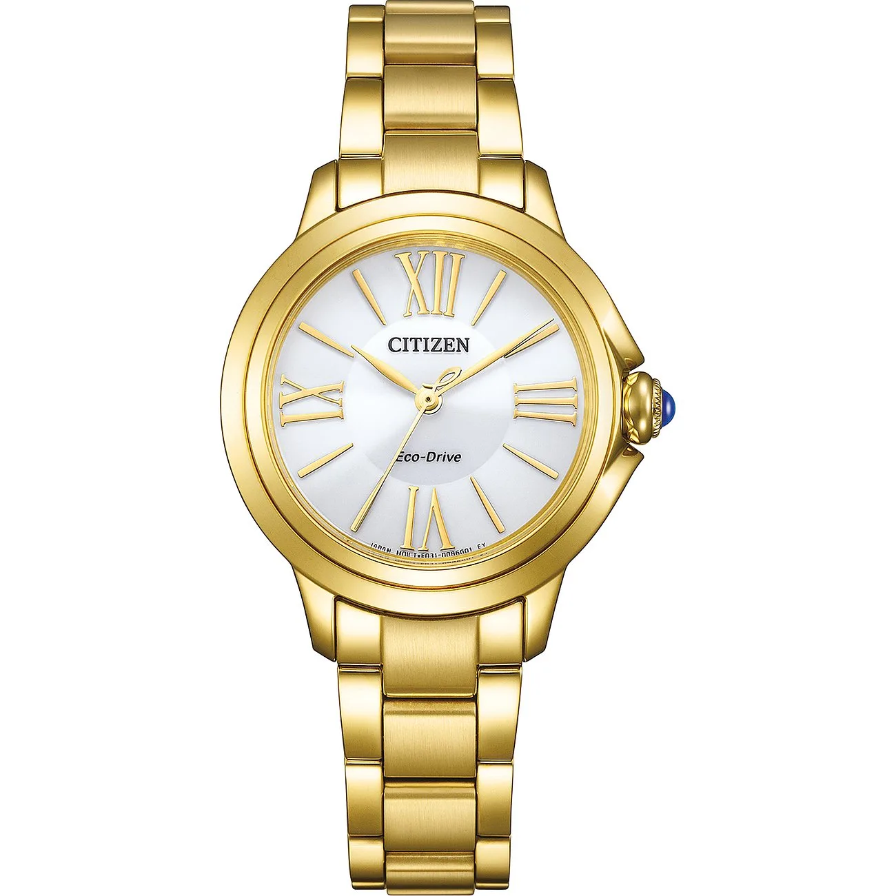 Citizen L, Eco-Drive, Analog Quartz, Weißes Ziffernblatt Damenuhr EM1162-52A