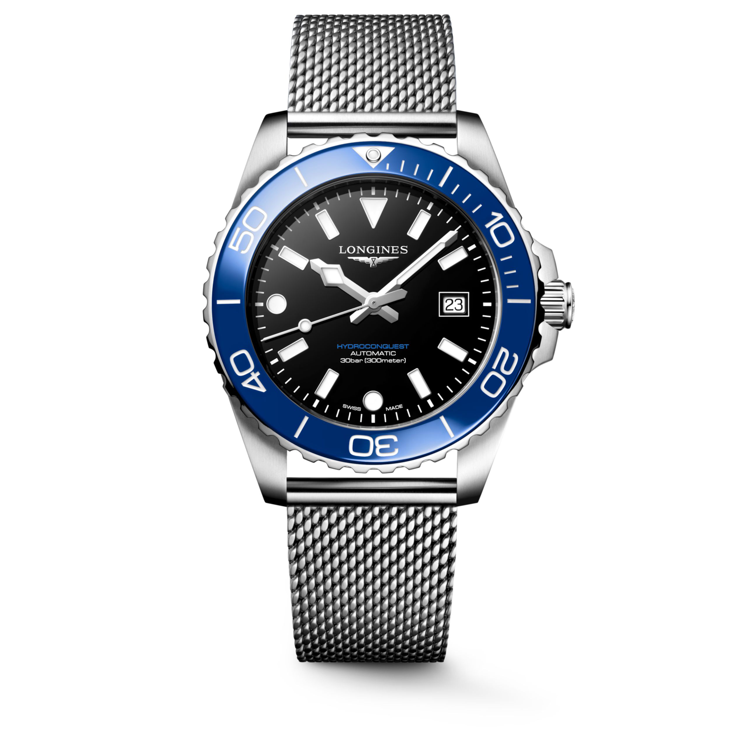 Longines Hydroconquest blau schwarz 42mm Herrenuhr L3.788.4.90.6
