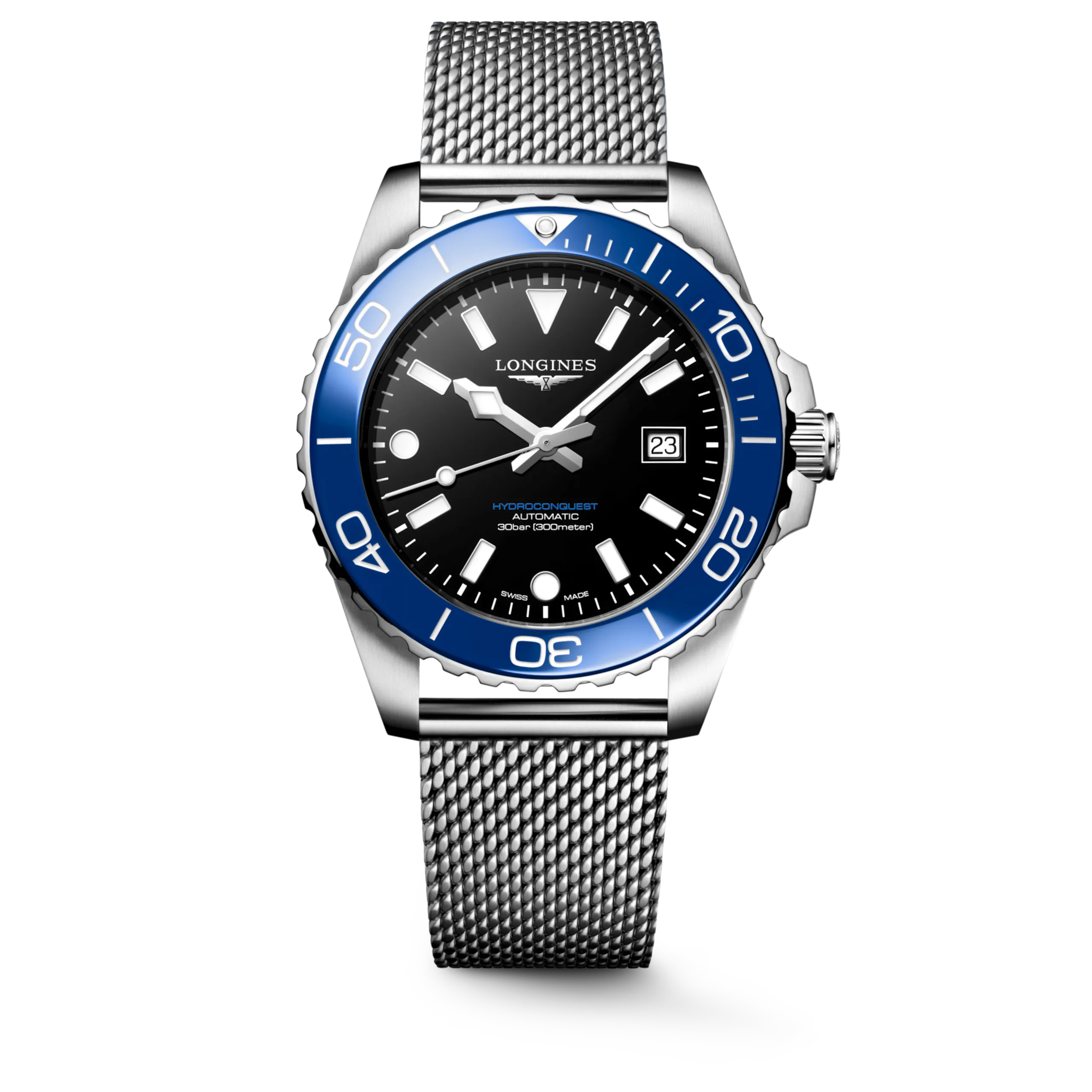 Longines Hydroconquest blau schwarz 42mm Herrenuhr L3.788.4.90.6
