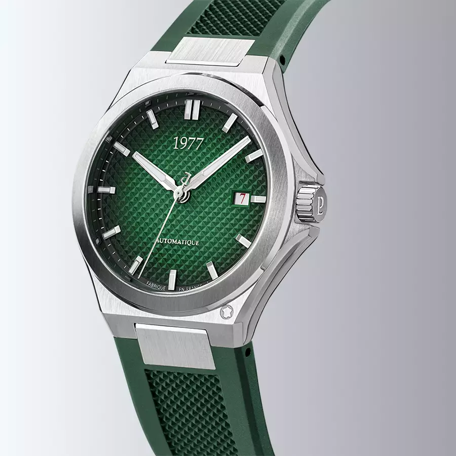 1977 ARSENE Automatique, 41 MM, Cadran Vert, Bracelet Caoutchouc FKM Vert Herrenuhr 1977P02177