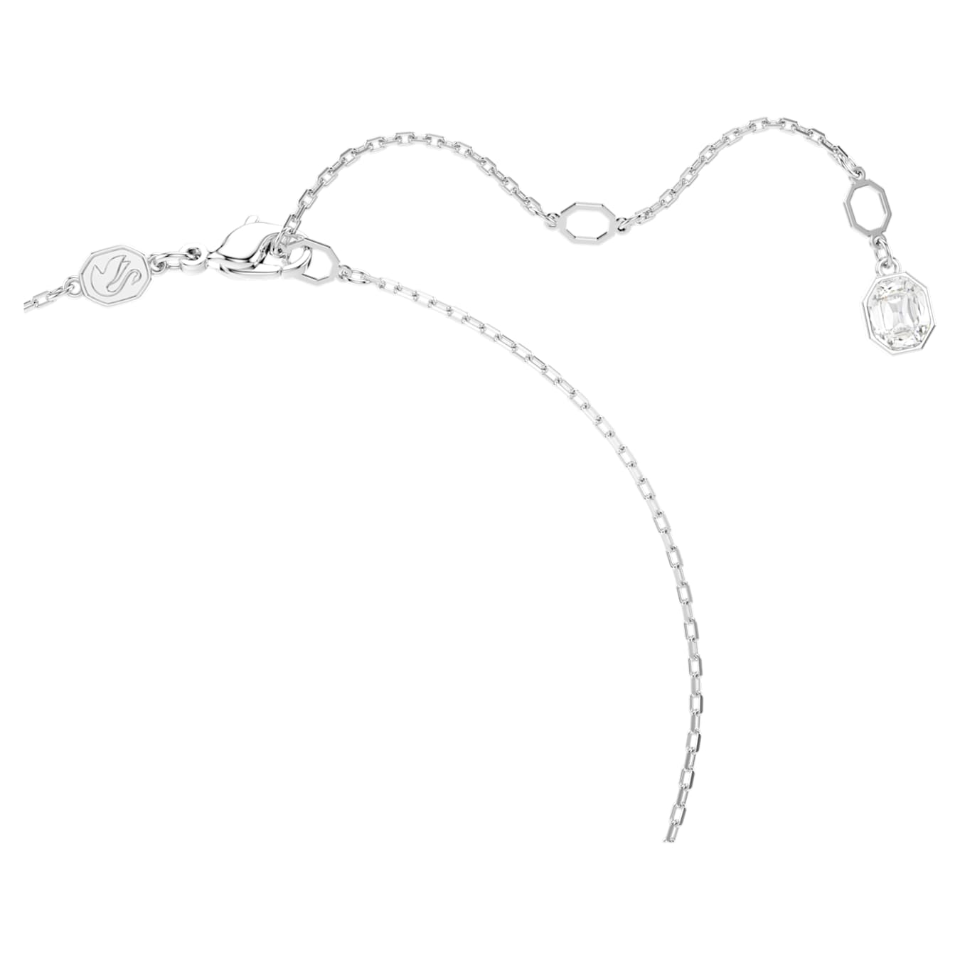 Swarovski Kette Constella Anhänger Pavé, Rundschliff, Weiß, Rhodiniert