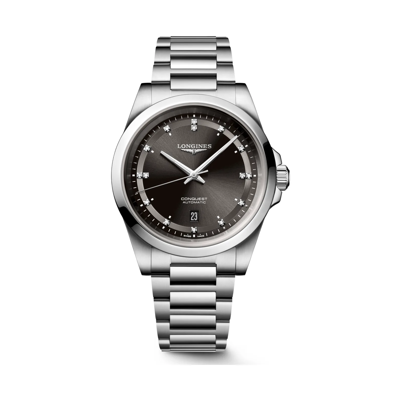 Longines Conquest Automatik 41 mm Edelstahlband Schwarz Herrenuhr L3.830.4.57.6