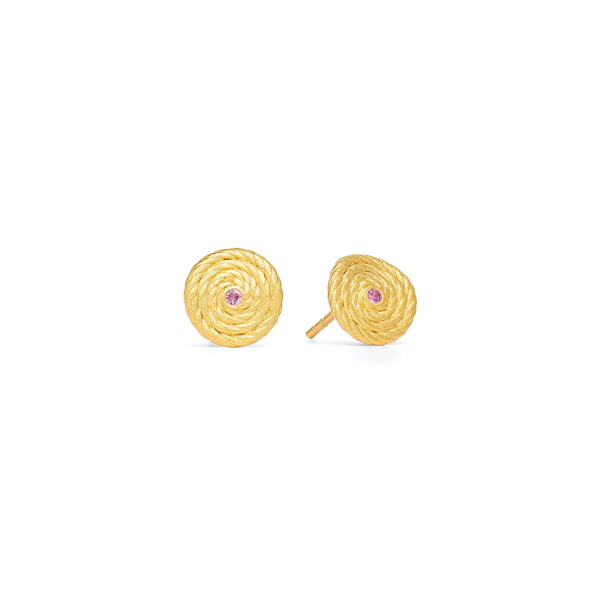 Bernd Wolf Stecker Liani Designlinie Liana, Turmalin pink, 24-Karat-goldplattiert