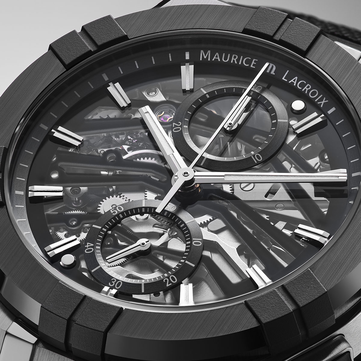 Maurice Lacroix AIKONIC AUTOMATIC CHRONOGRAPH SKELETON Herrenuhr AC8018-SSL20-030-2