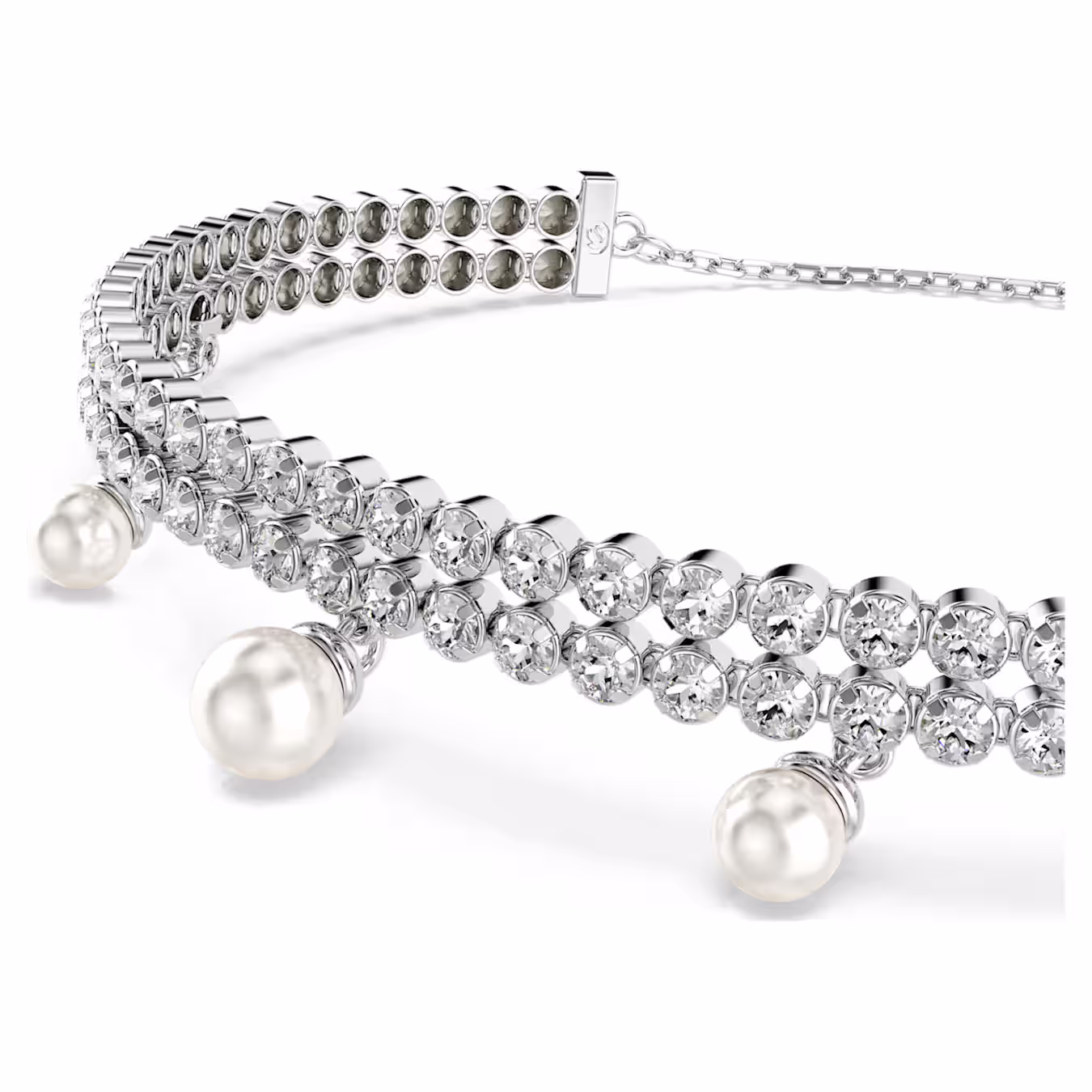 Swarovski Ariana Grande x Swarovski Armband Kristallperle, Rundschliff, Weiß, Rhodiniert