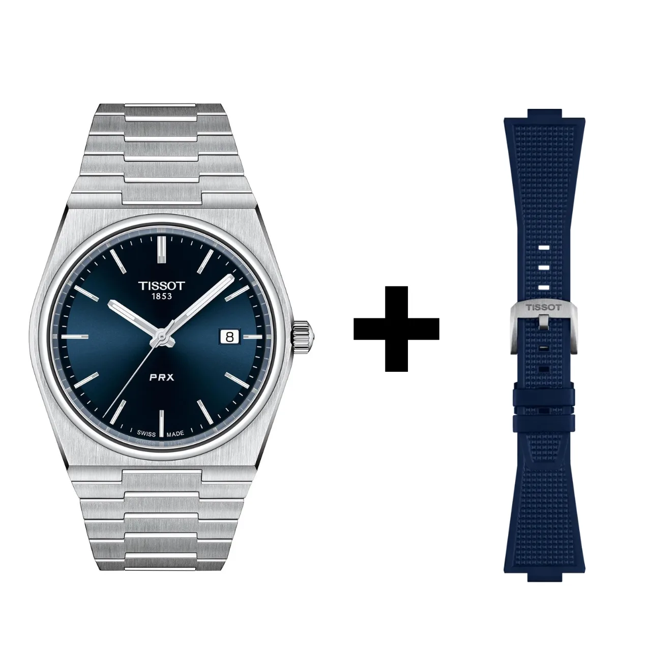 Tissot PRX Herrenuhr T137.410.11.041.00 Set mit blauem Kautschukband