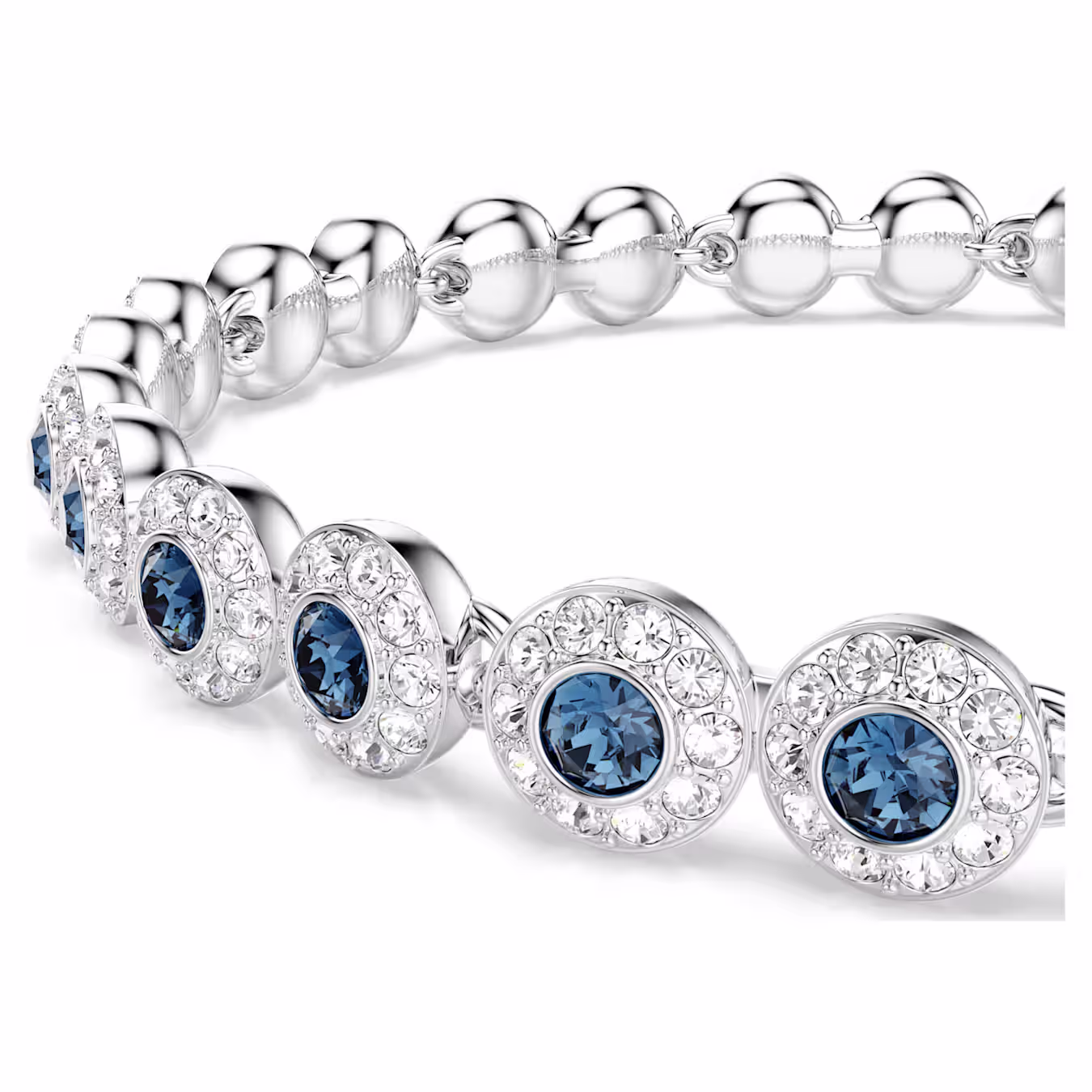 Swarovski  Una Angelic Armband Rundschliff, Blau, Rhodiniert